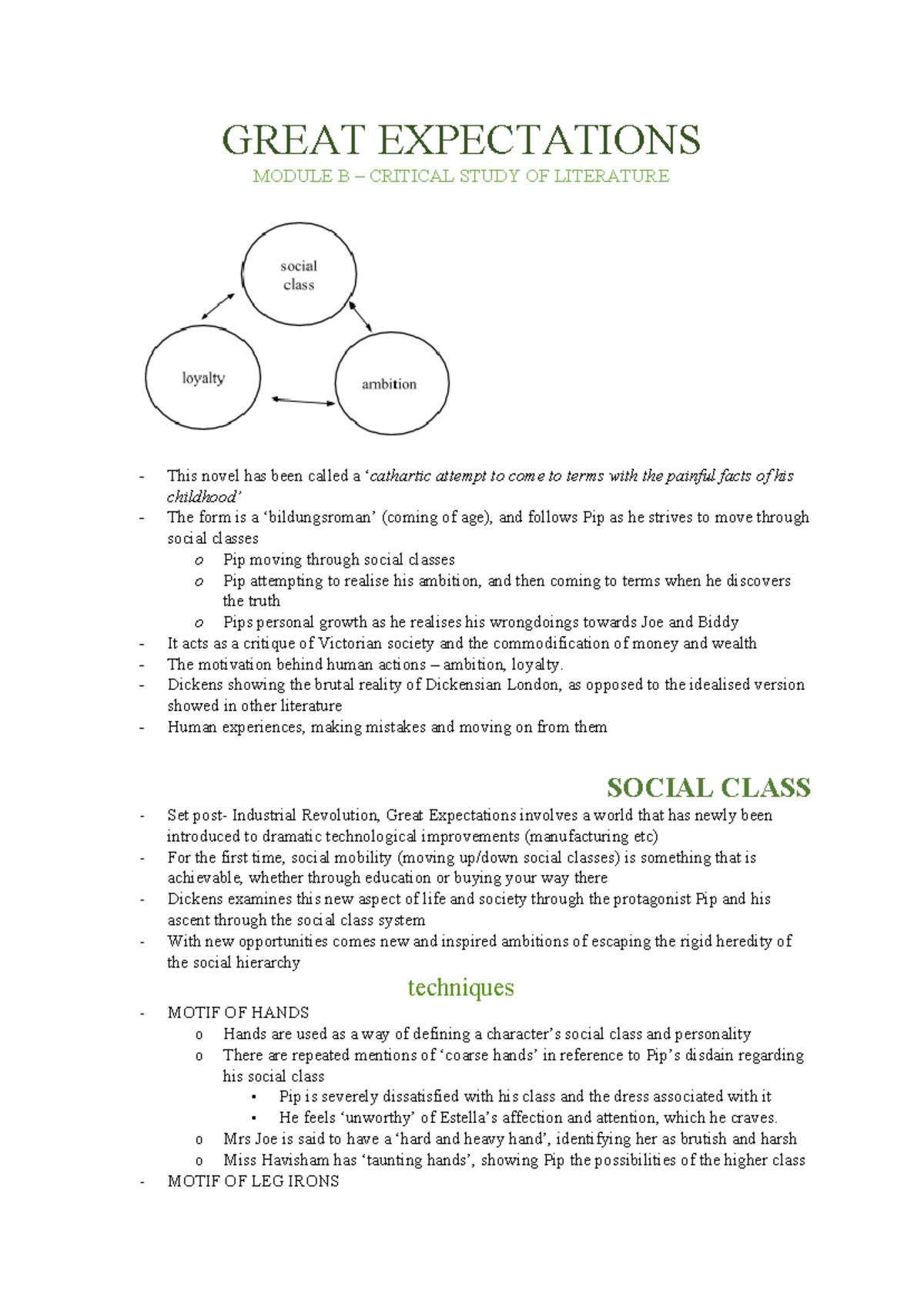2019 EA Mod B Great Expectations Literature Study Notes - Studocu