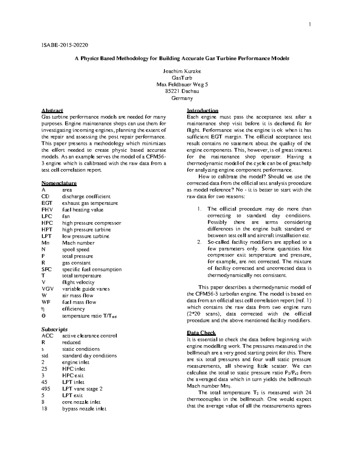 Physics-Based Methodology for Accurate Gas Turbine Modeling (1A) - Studocu