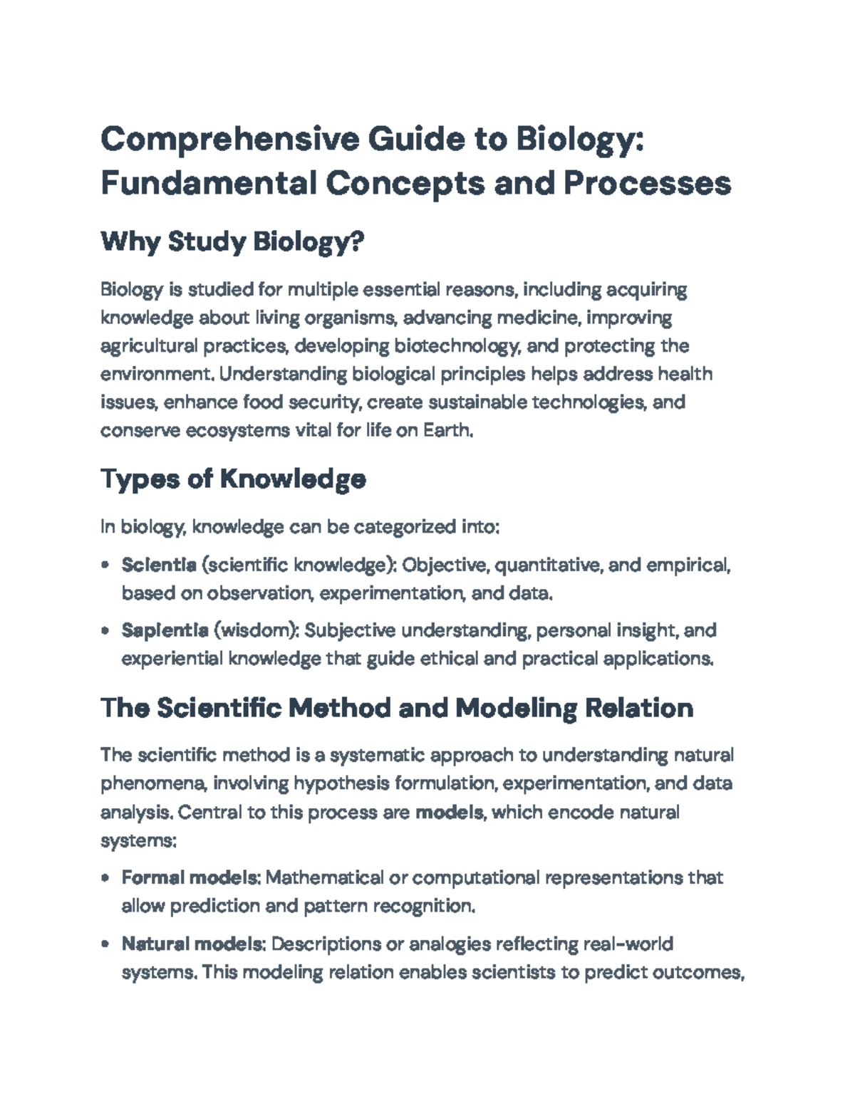 BIOL 1110 Study Guide: Intro to Biology & Key Concepts Overview - Studocu