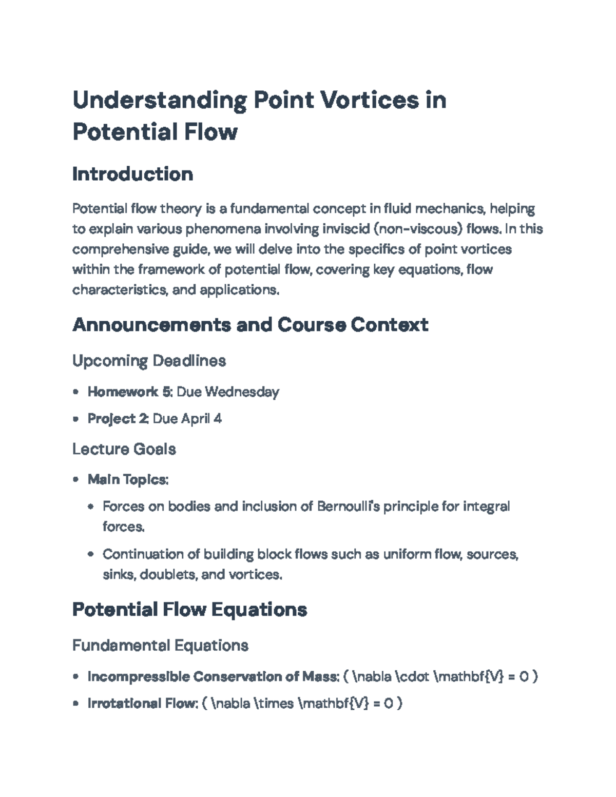 Understanding Point Vortices in Potential Flow - A Comprehensive Guide ...