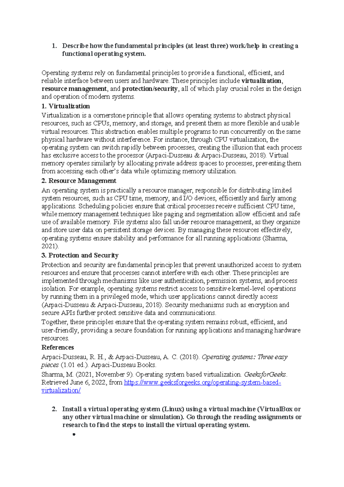 Unit 1 Written Assignment: Principles of Operating Systems - Studocu