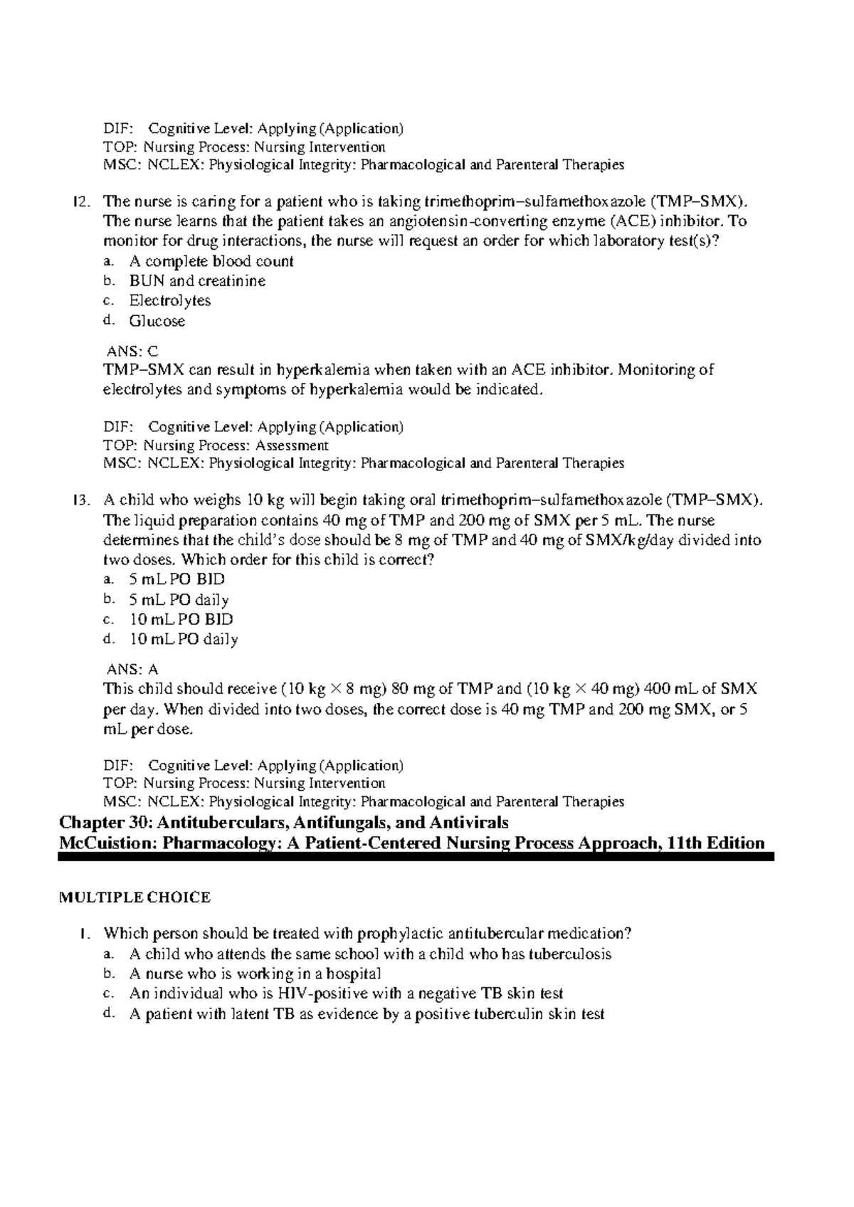 NCLEX Pharmacology: Nursing Interventions & Drug Monitoring - Studocu