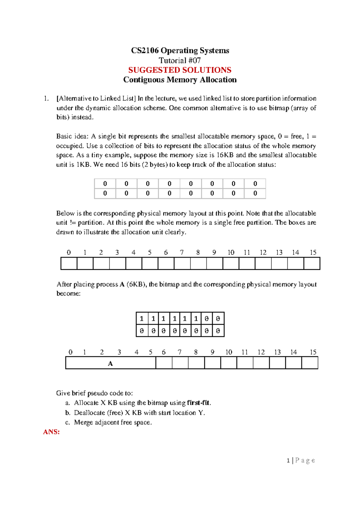 CS2106 Tutorial 7 Suggested Solutions - Memory Allocation Techniques ...