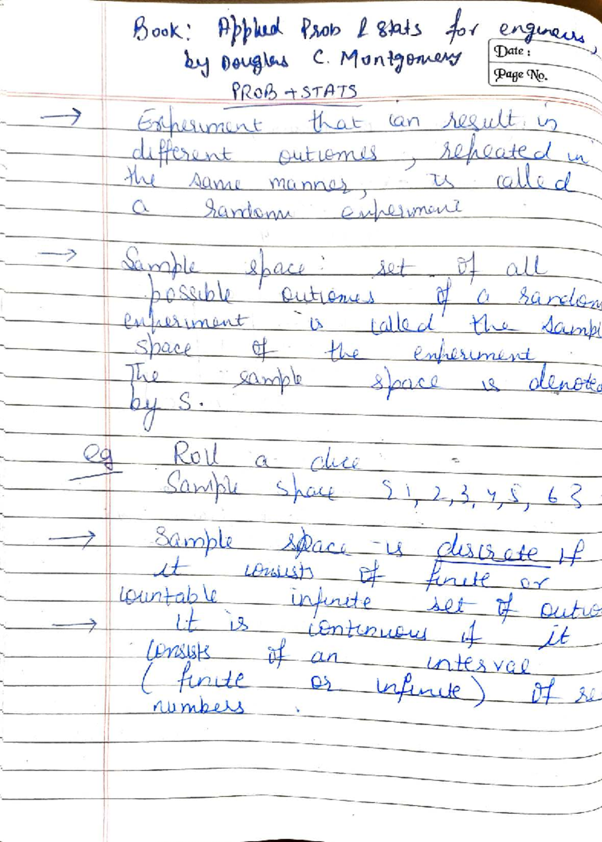 Applied Probability and Statistics for Engineers: Lecture Notes (PROB ...