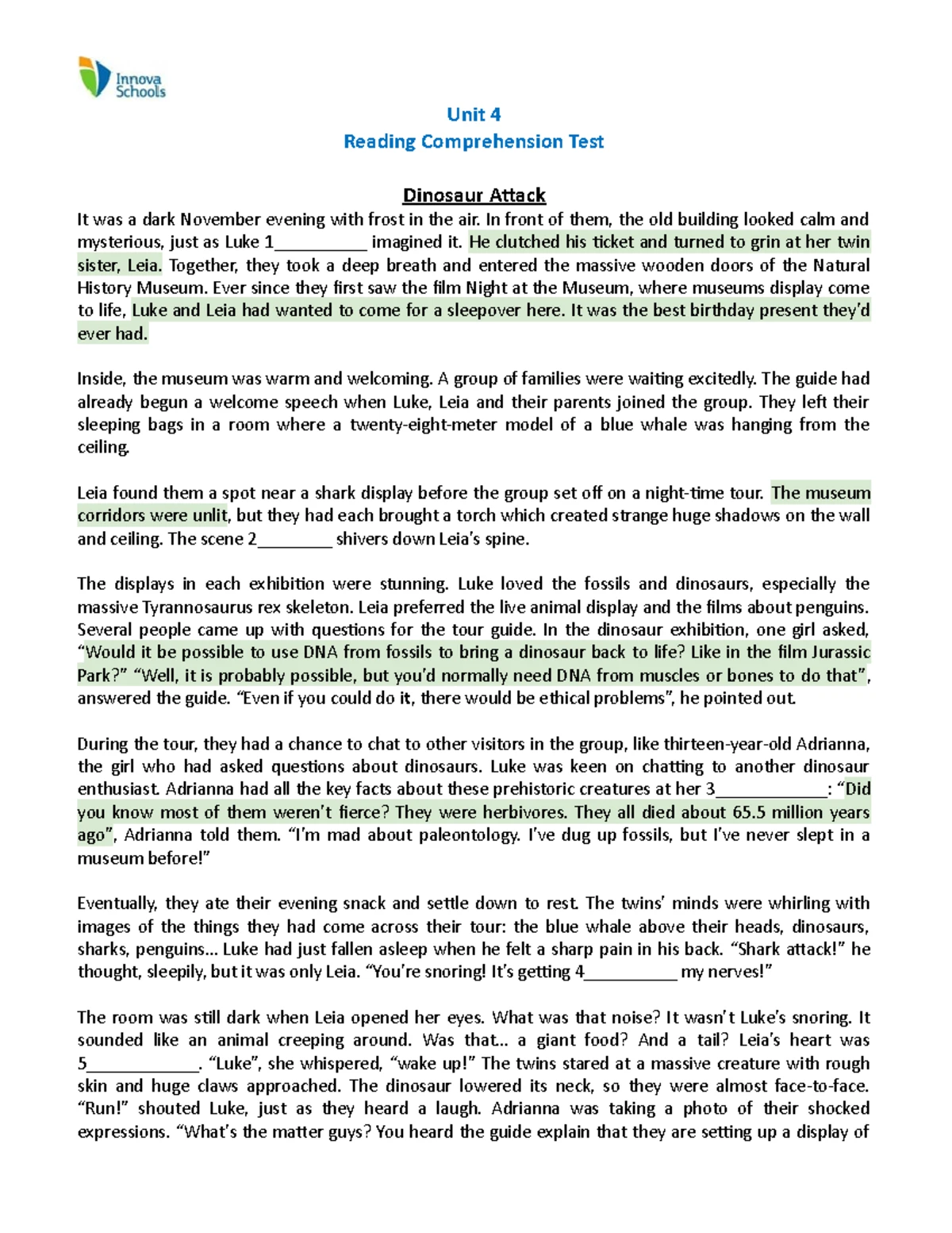 My City – Reading Skills Practice Exercises 4 - Studocu