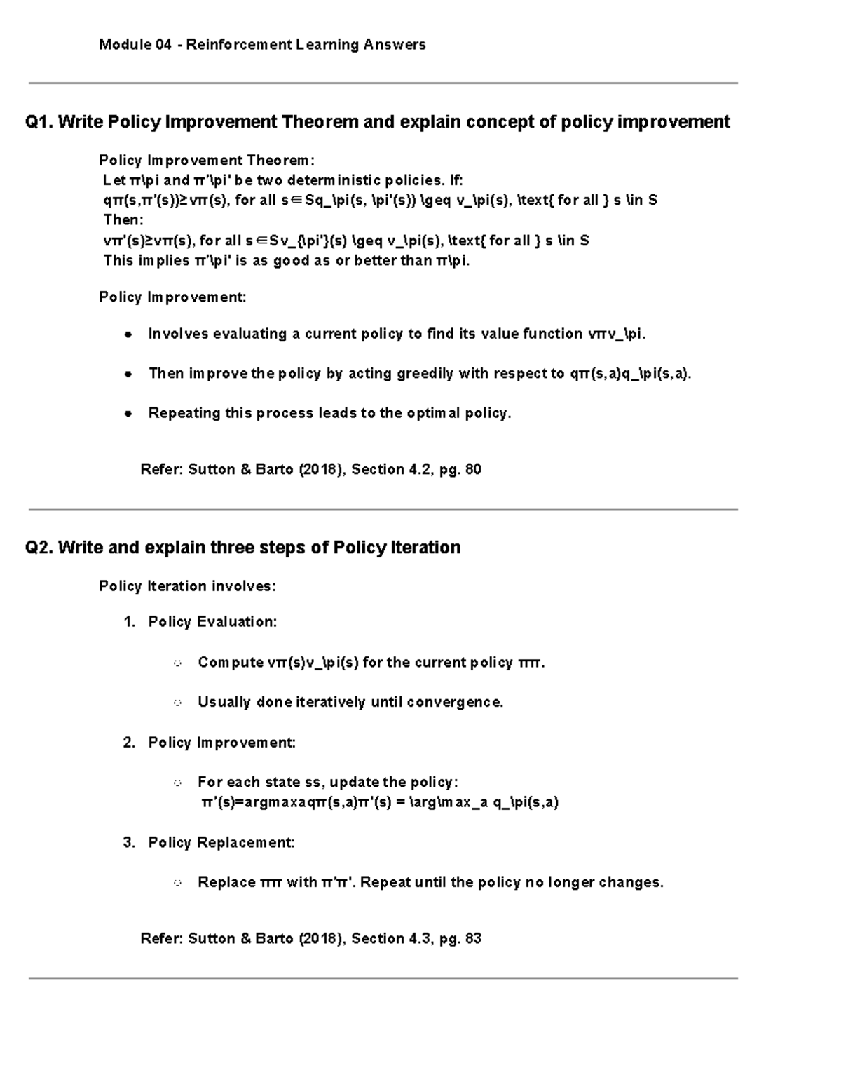 Module 04 - Reinforcement Learning Answers - Module 04 - Reinforcement ...