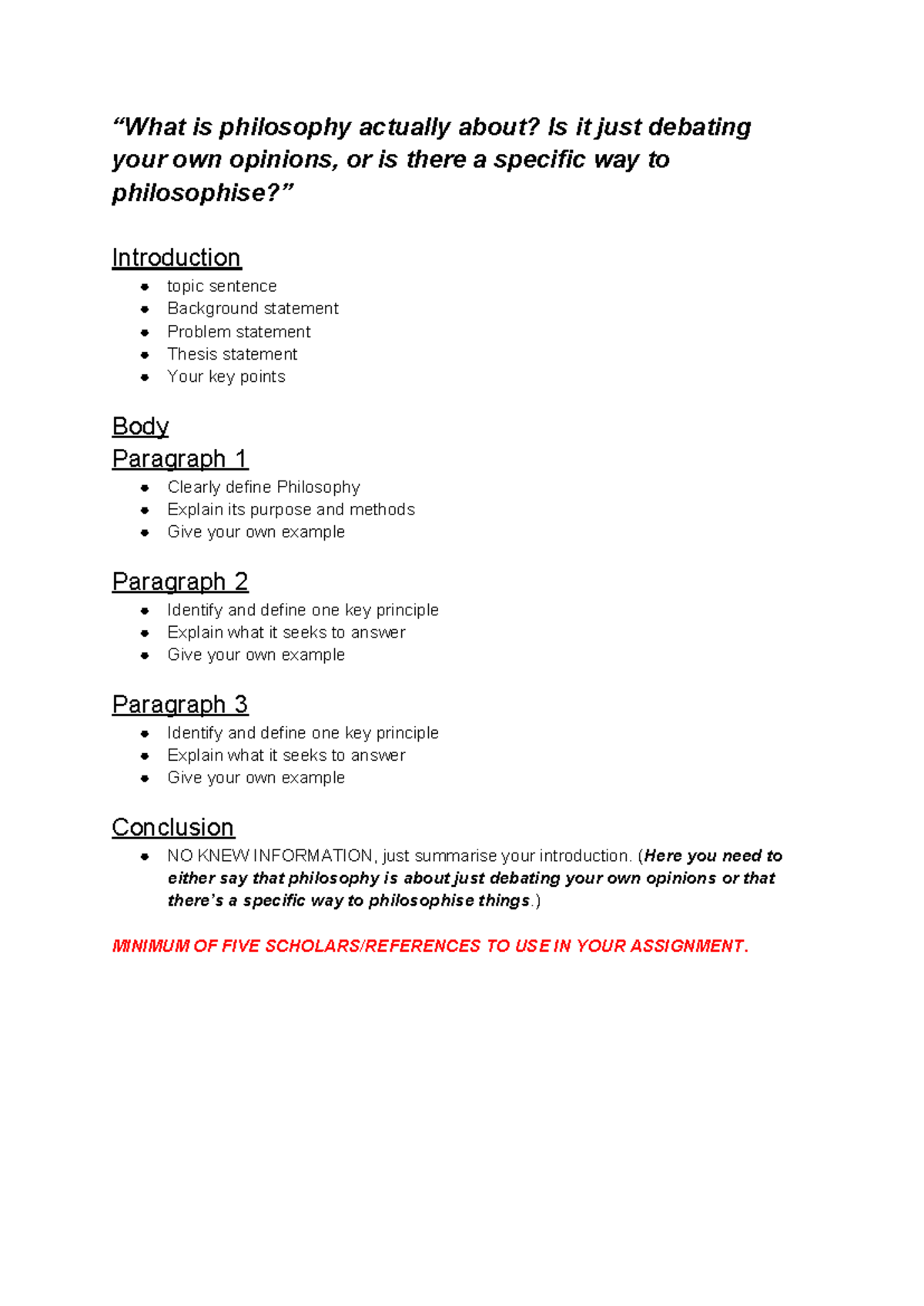 PHIL112 Essay Notes: Understanding Philosophy and Its Methods - Studocu