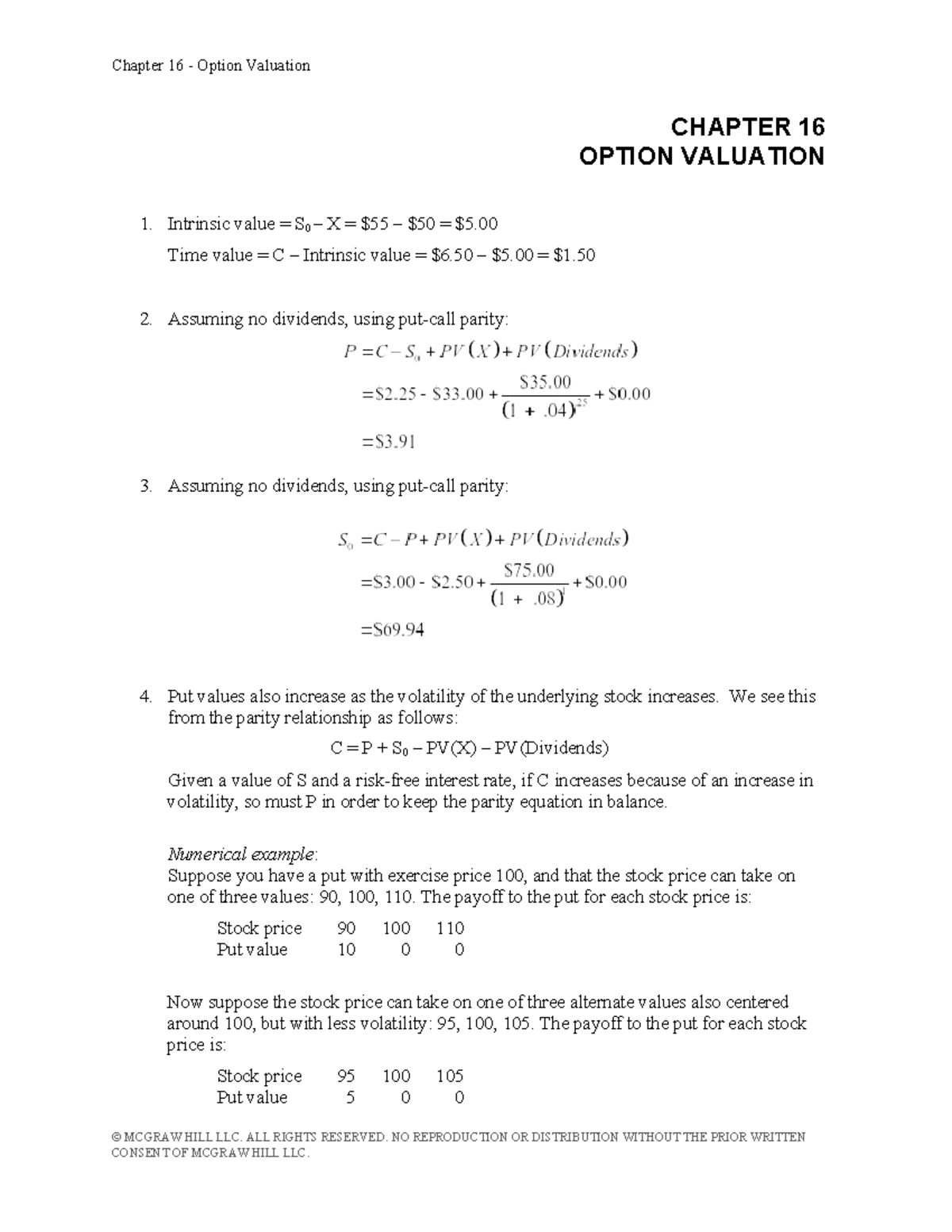 Chapter 16 Option Valuation - Bodie Essentials 2024 Release - Studocu