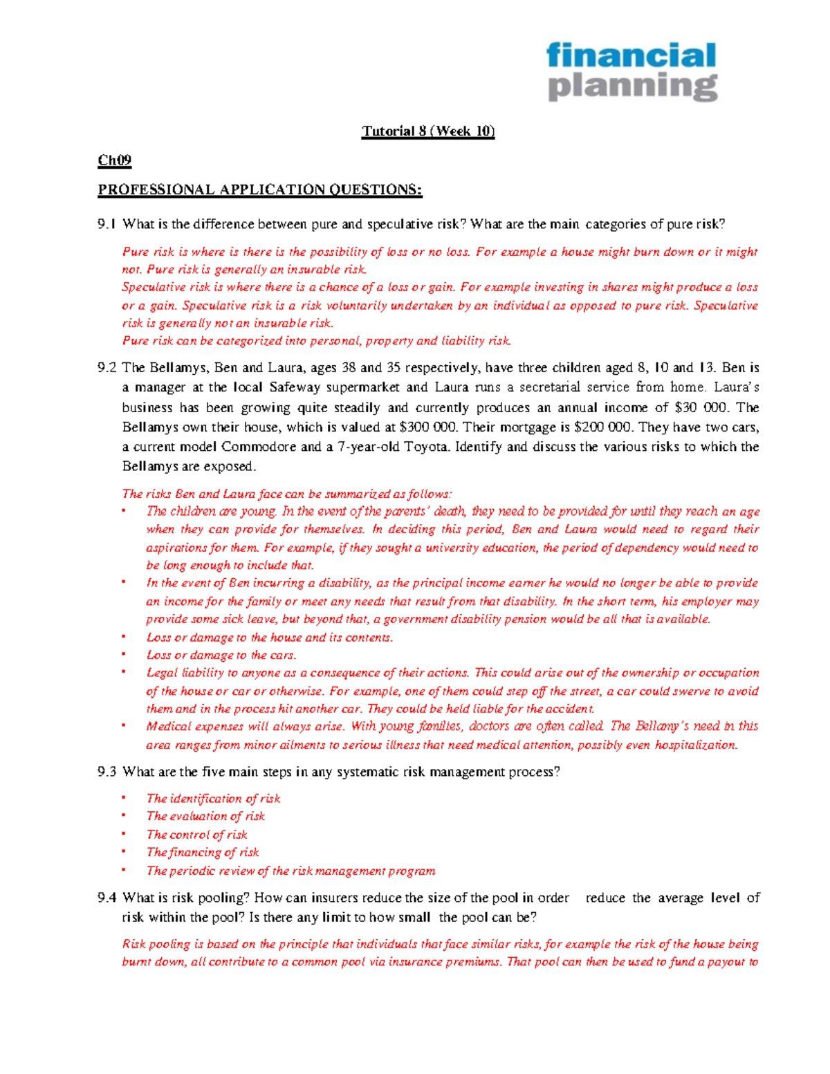Tutorial 2: Theoretical & Calculation Questions on Personal Finance ...