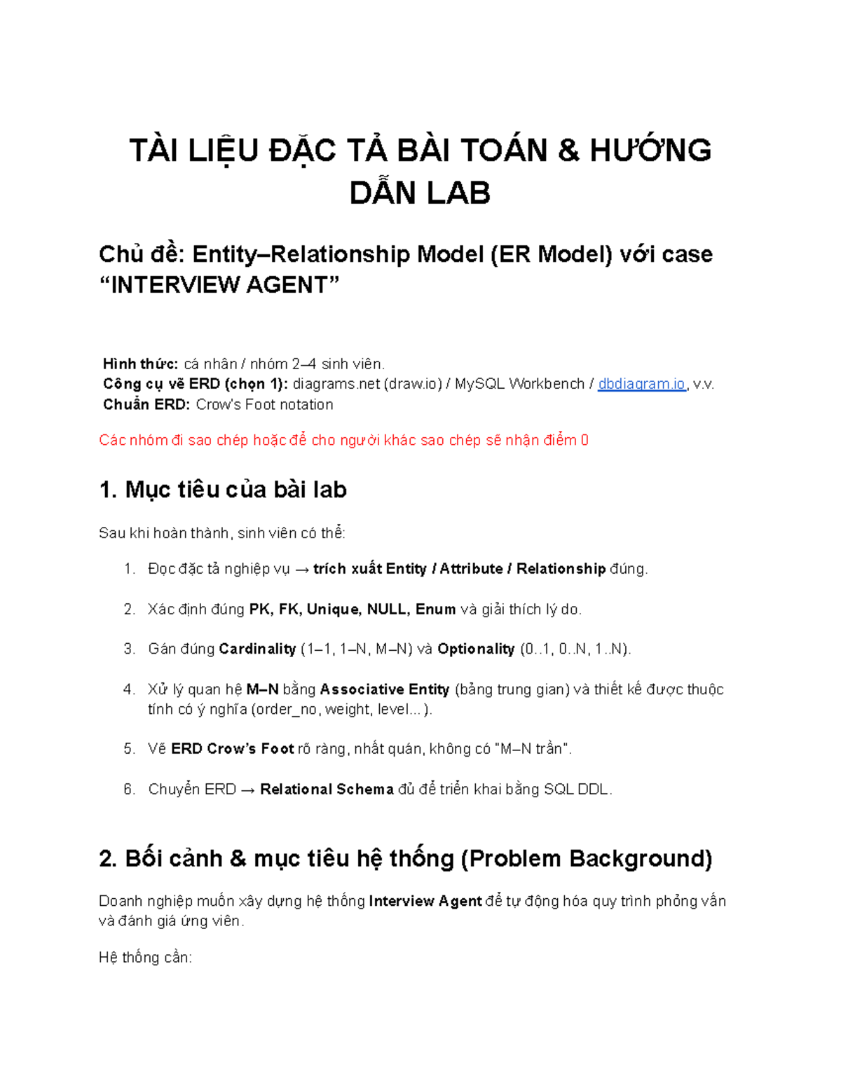 DBMS Lab 03: Hướng Dẫn Thiết Kế ER Model và Case Study - Studocu