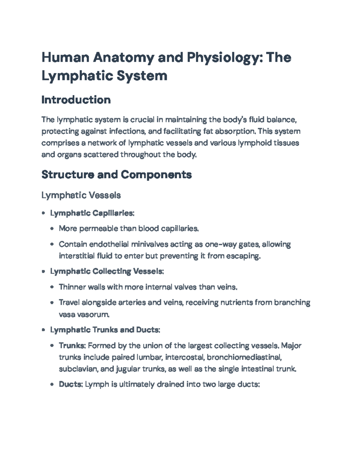 Human Anatomy and Physiology: The Lymphatic System Overview - Human ...