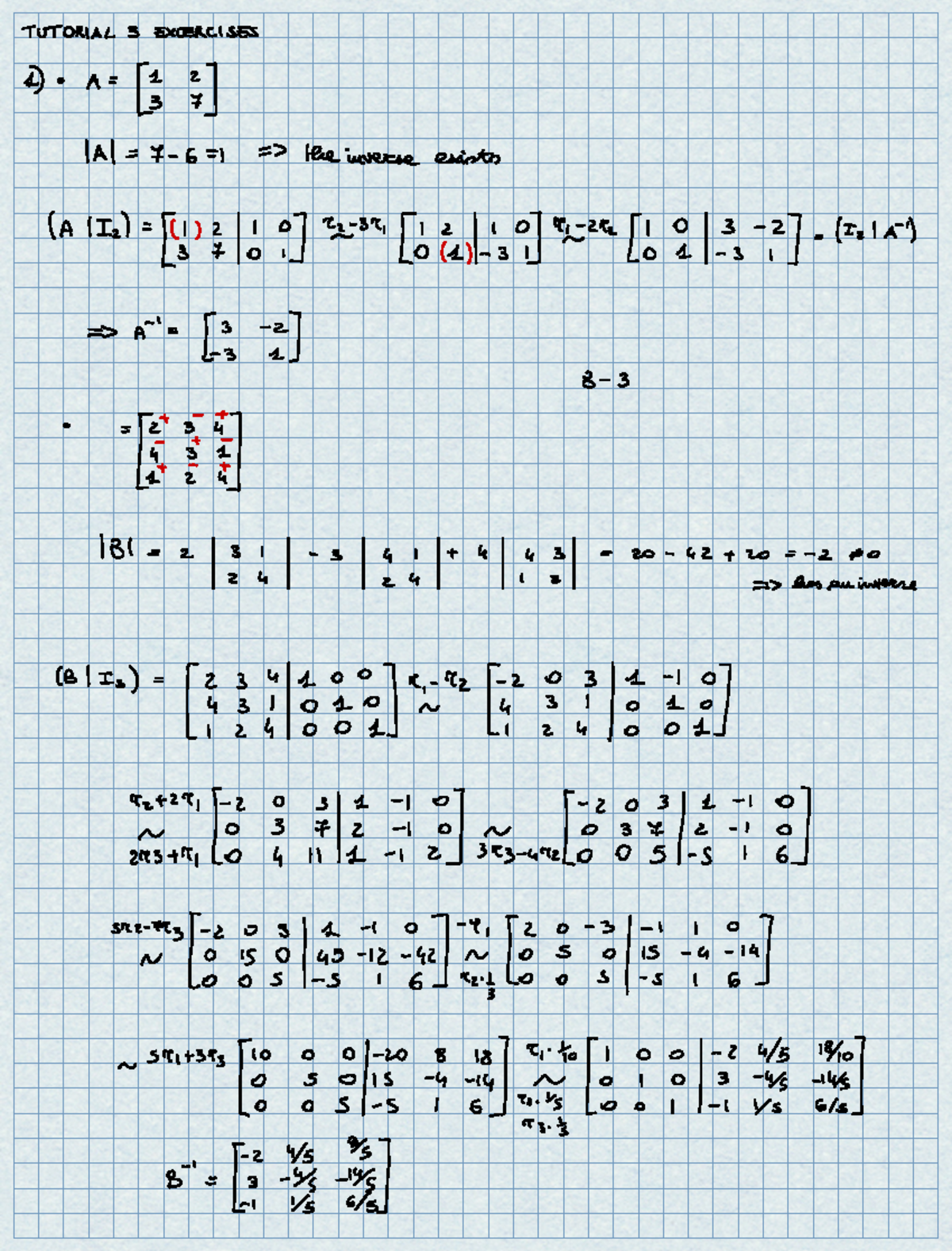 Mathematics 2 Tutorial 3 Exercises and Inverse Methods - Studeersnel