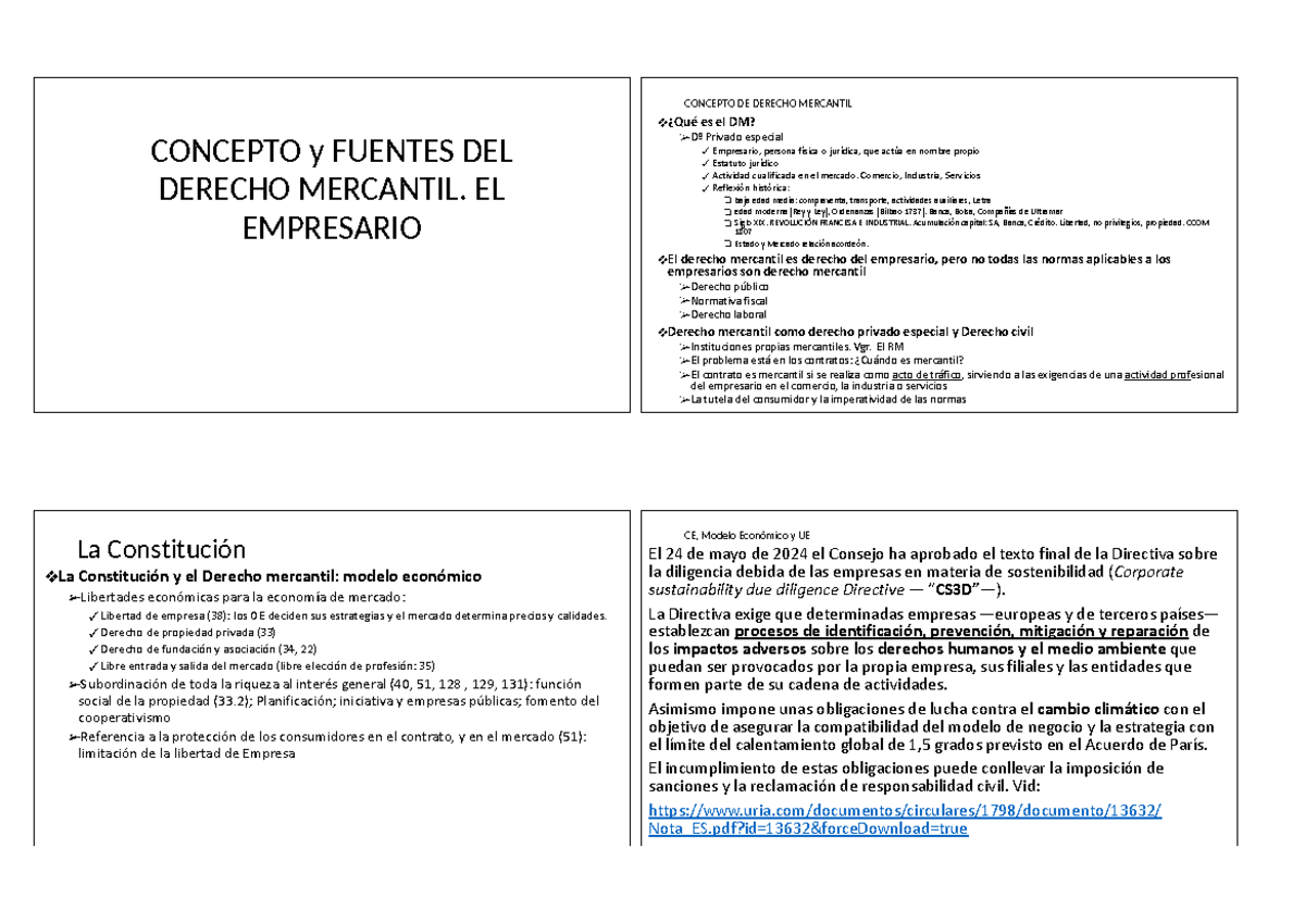 CONCEPTO Y FUENTES DEL DERECHO MERCANTIL - CCOM 1807 - Studocu
