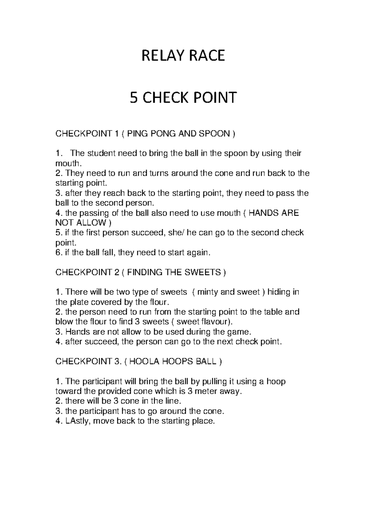 Relay Race Activities for Primary Students: Fun Checkpoints Guide - Studocu
