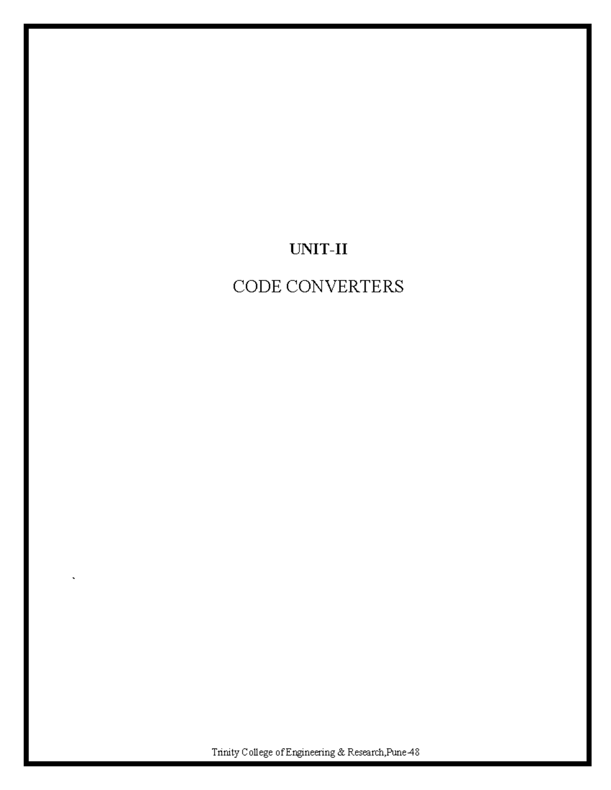 Code Converters: Binary, Gray, BCD & Excess-3 (DELD) - Studocu