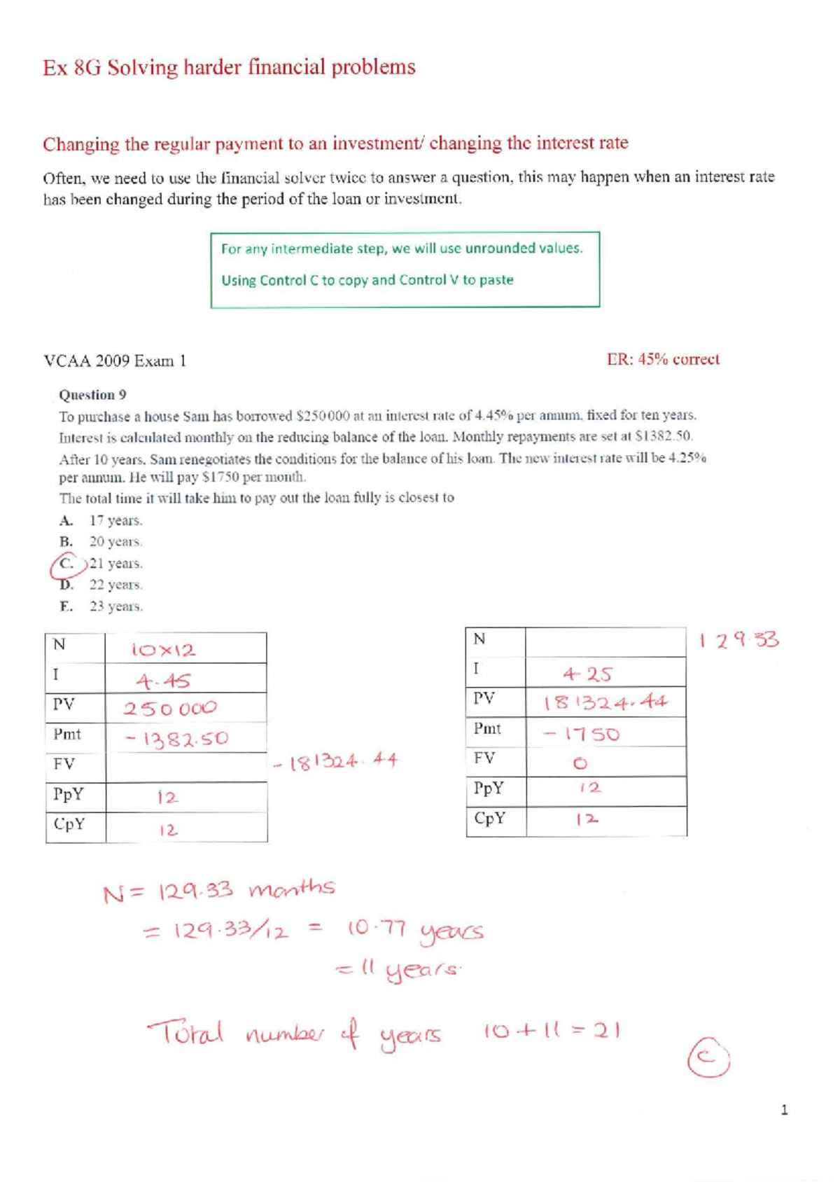 Ex 8G Annotated Notes - Year 12 VCE General Maths - Studocu