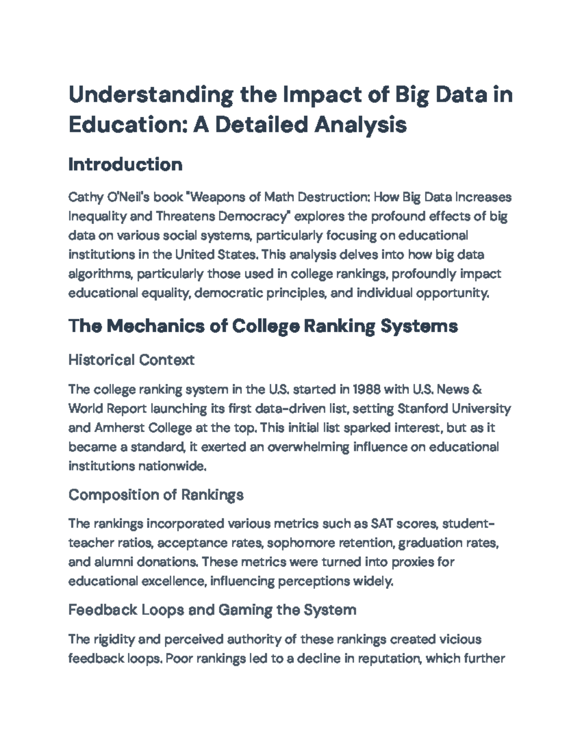 Understanding the Impact of Big Data on Educational Equality and Access ...
