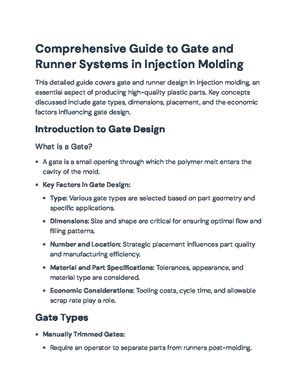 Injection Molding Design for Manufacturing and Assembly Guidelines ...