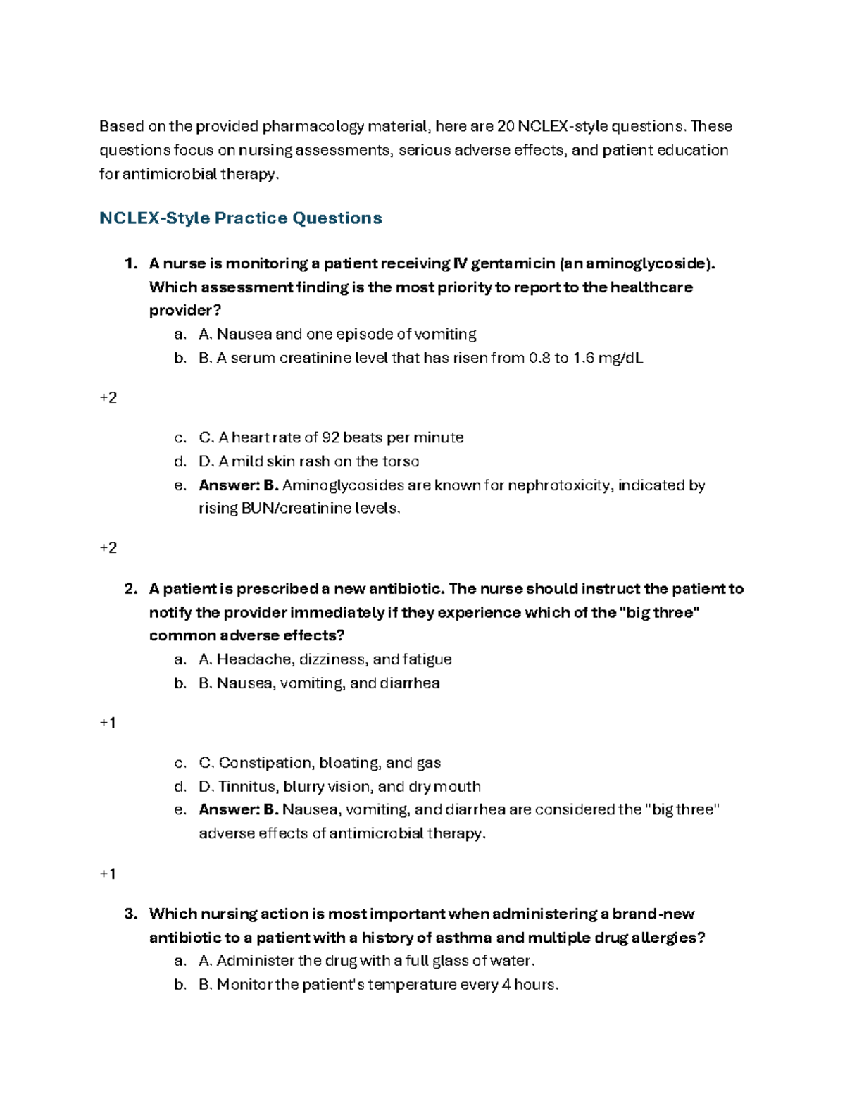 Chp 45 Quiz - Nursing Assessments & Adverse Effects in Antimicrobial ...