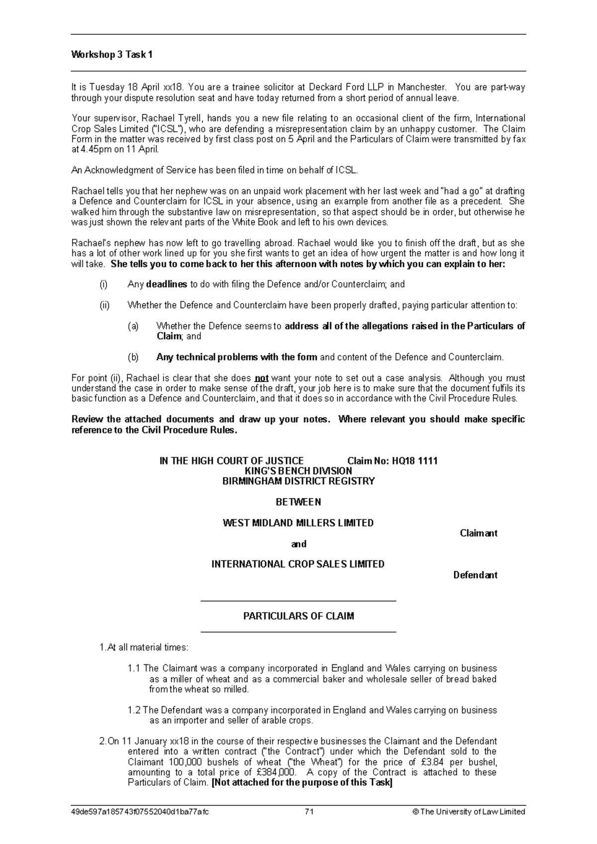 2425 dis ws03 ce02 task01 - Workshop 3 Task 1 It is Tuesday 18 April ...