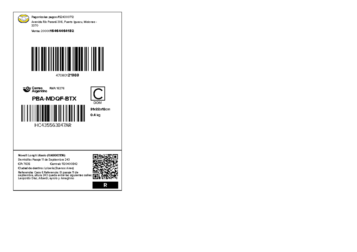 63C7AFF3EF89399 B3496D33448153 A2E labels - Pagonicolas pagos Avenida ...