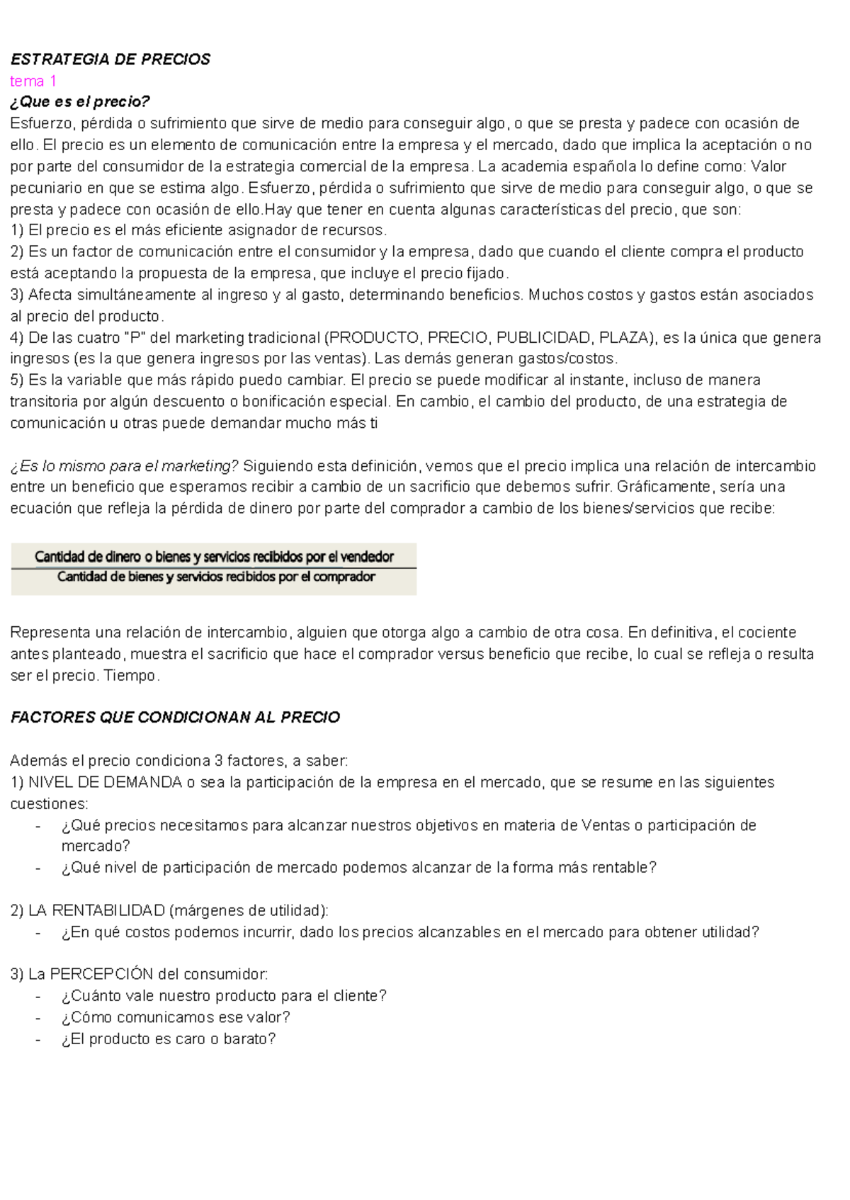 Estrategia de Precios: Análisis y Consideraciones para Parcial 1 - Studocu