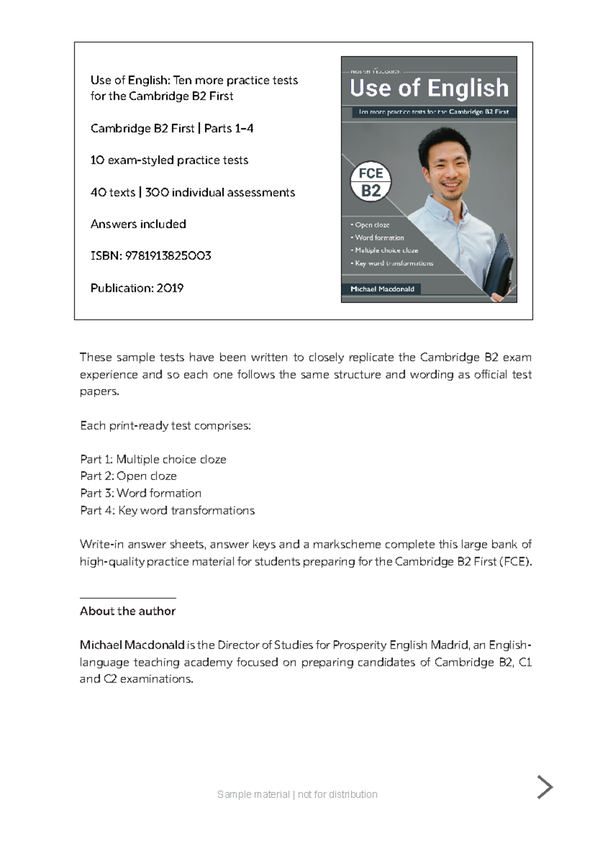 Cambridge B2 First Use of English: Practice Tests and Answers - Studocu
