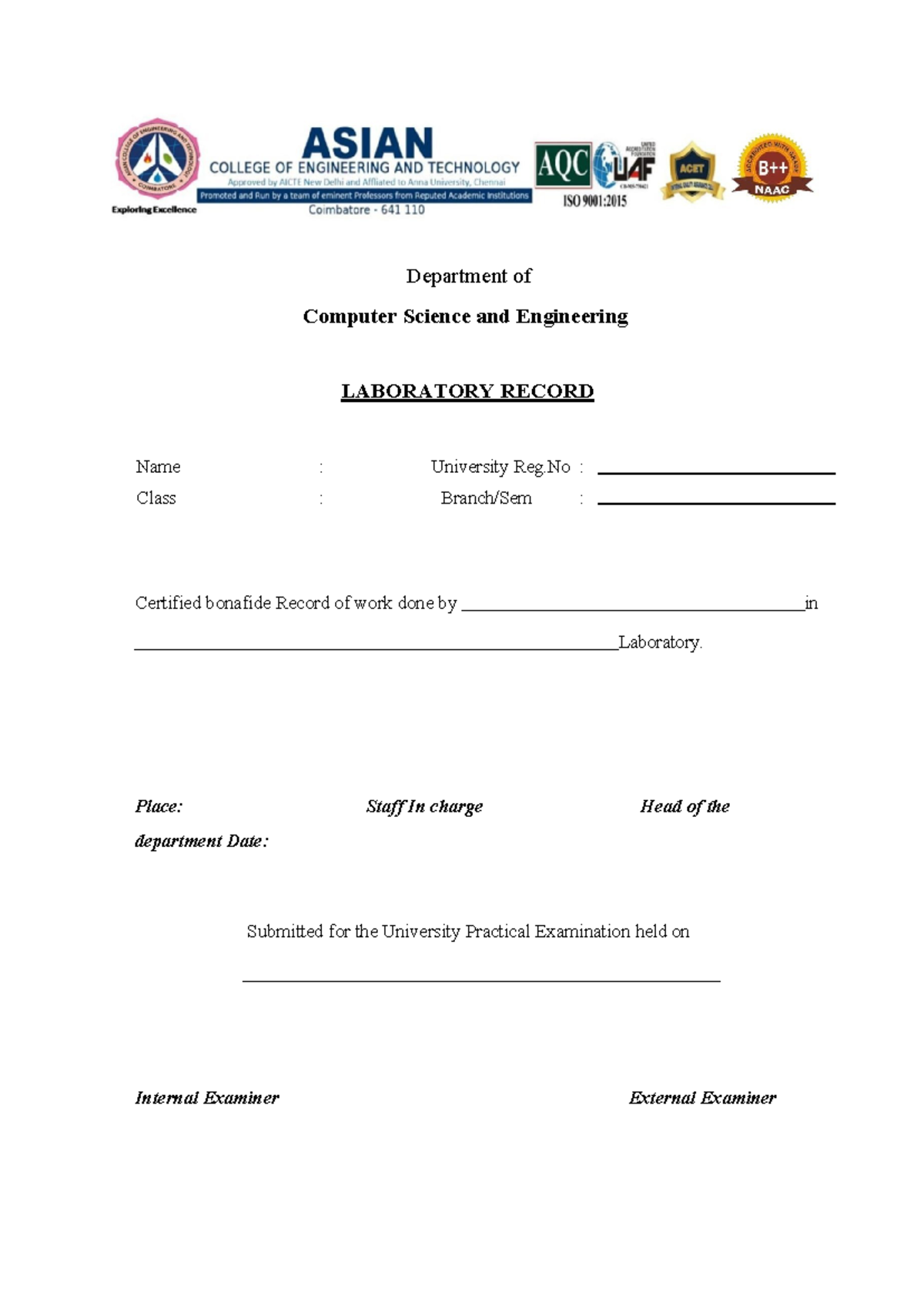 CS25C03 Laboratory Manual: MS Office Word Practical Record - Studocu