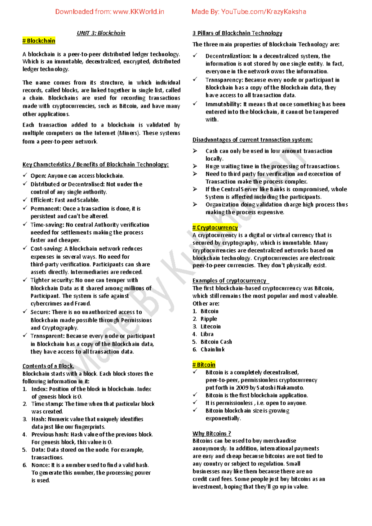 Blockchain Technology Overview and Applications - B Tech AKTU Notes ...