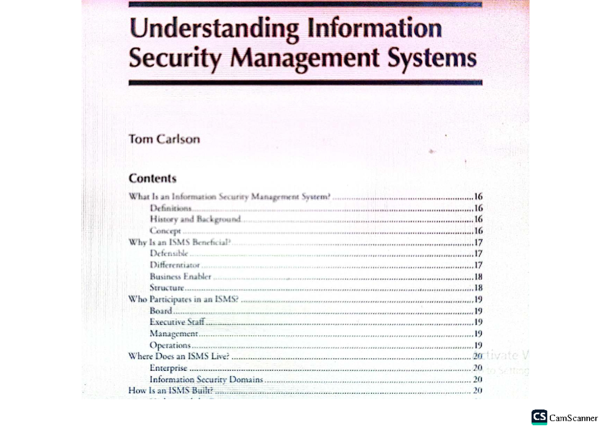 Lecture Notes on Information Security Management Systems (ISM) - Studocu