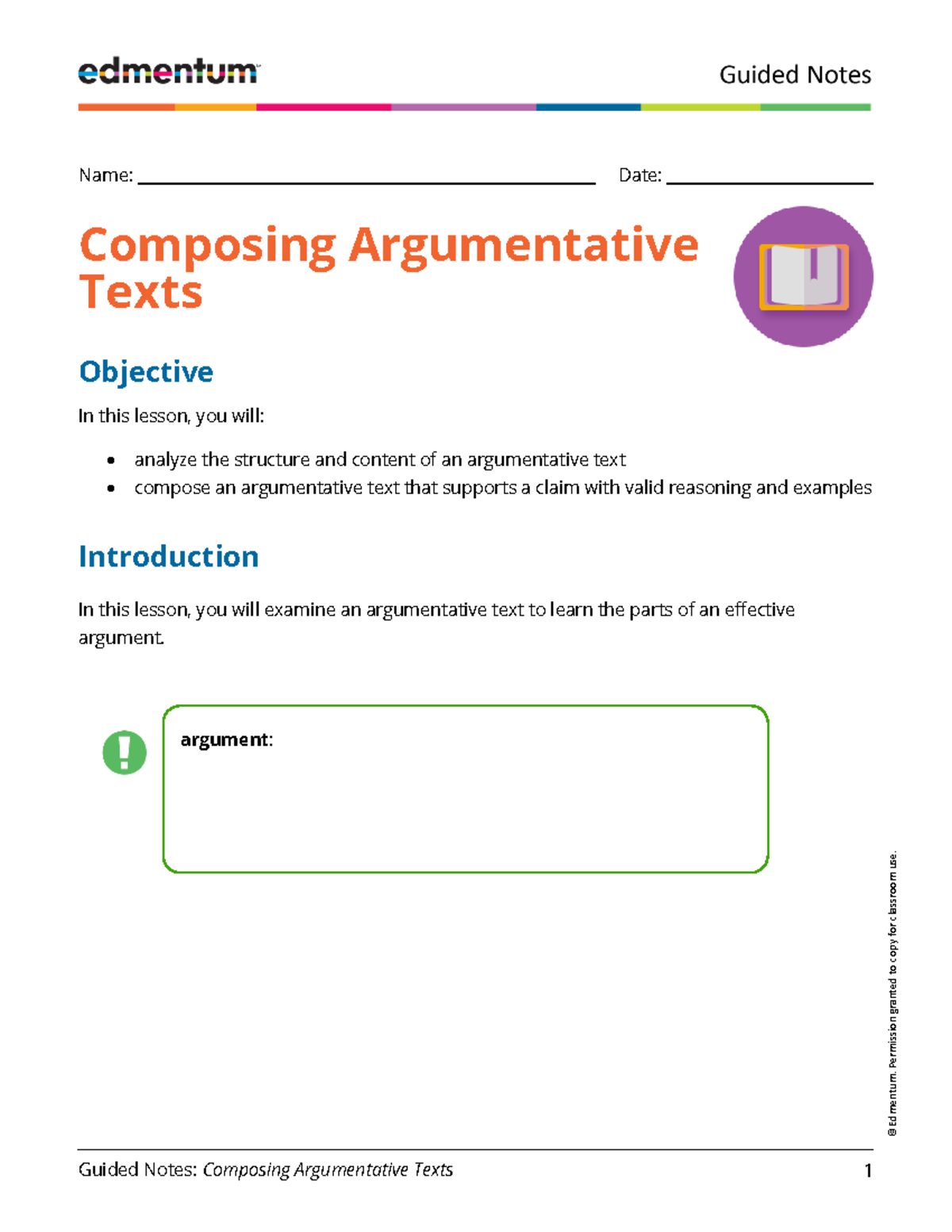 11. Guided Notes for Composing Argumentative Texts in Class - Studocu