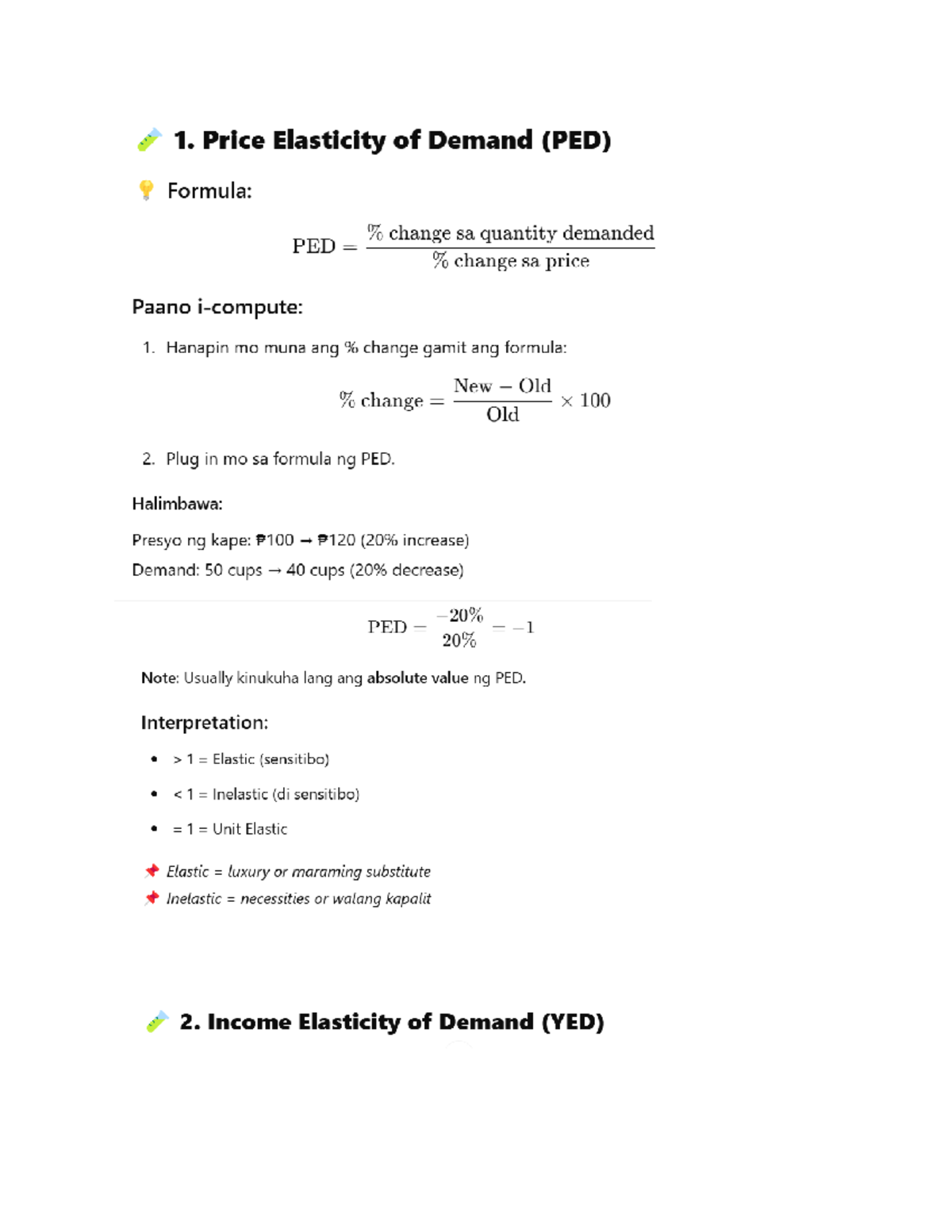 Price Elasticity of Demand (PED) Cheat Sheet: Key Formulas & Concepts ...