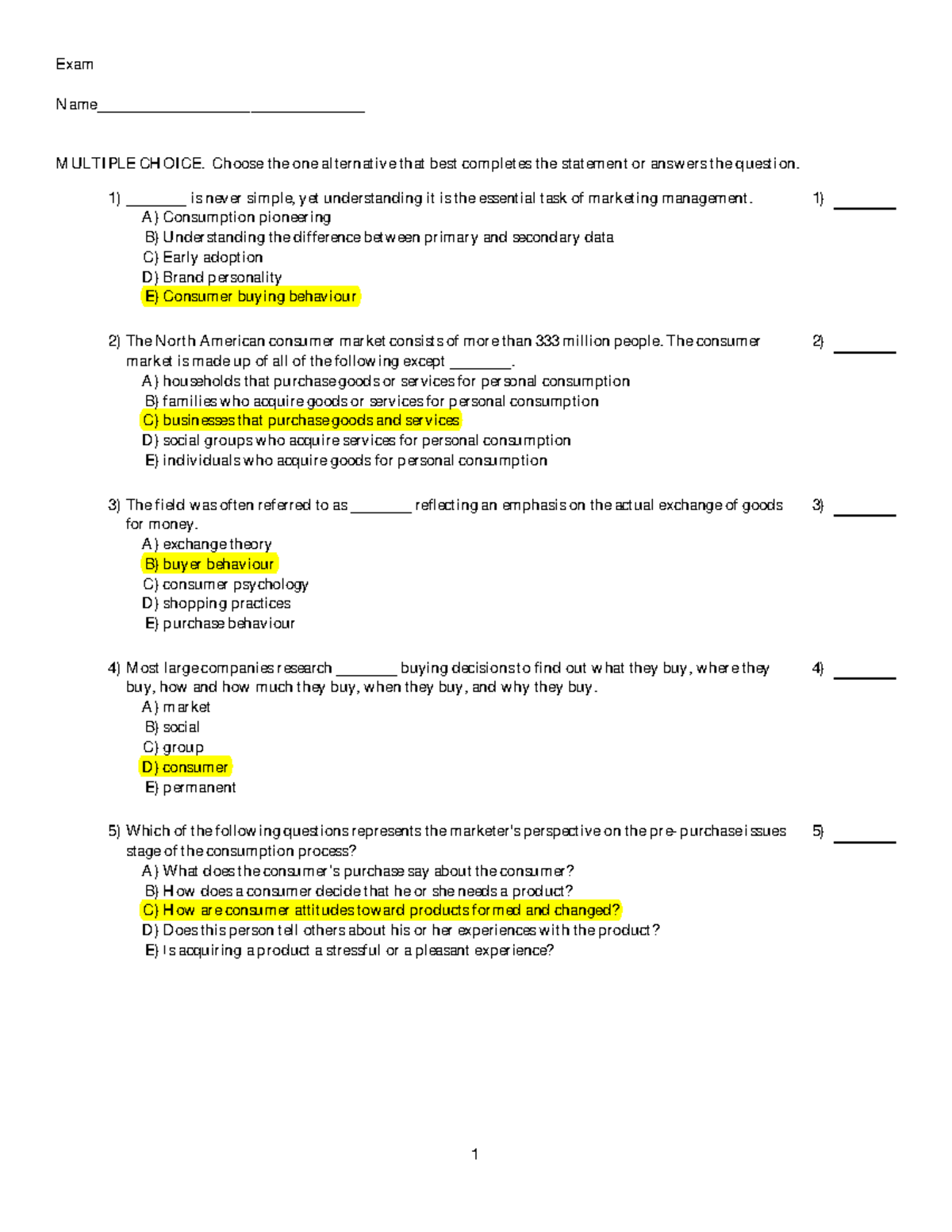 Chapter 6: Understanding Consumer Buying Behaviour - Exam Review - Studocu