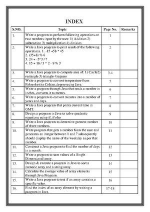 Laboratory FILE - Java Programming (5th Sem) - LABORATORY FILE ...