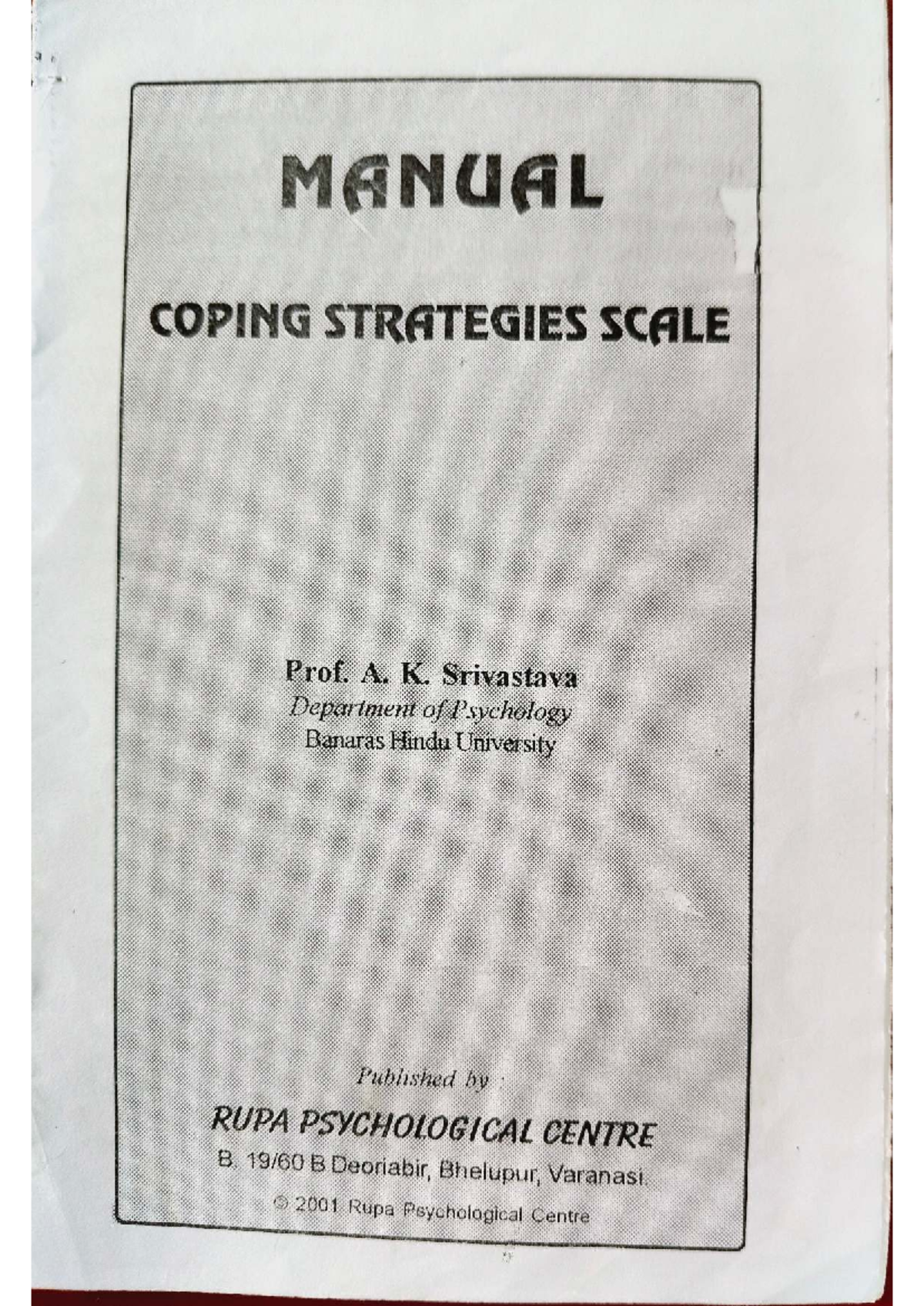 Coping Strategies Scale Manual: Insights and Applications in Psychology ...