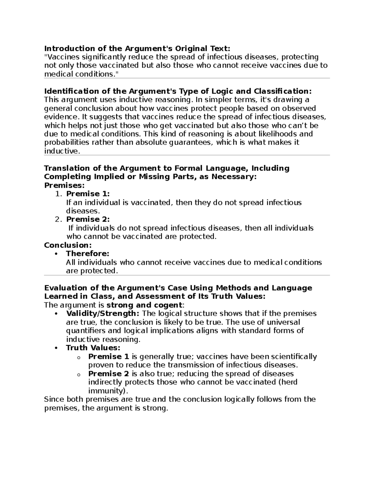 Individual draft - Introduction of the Argument's Original Text ...