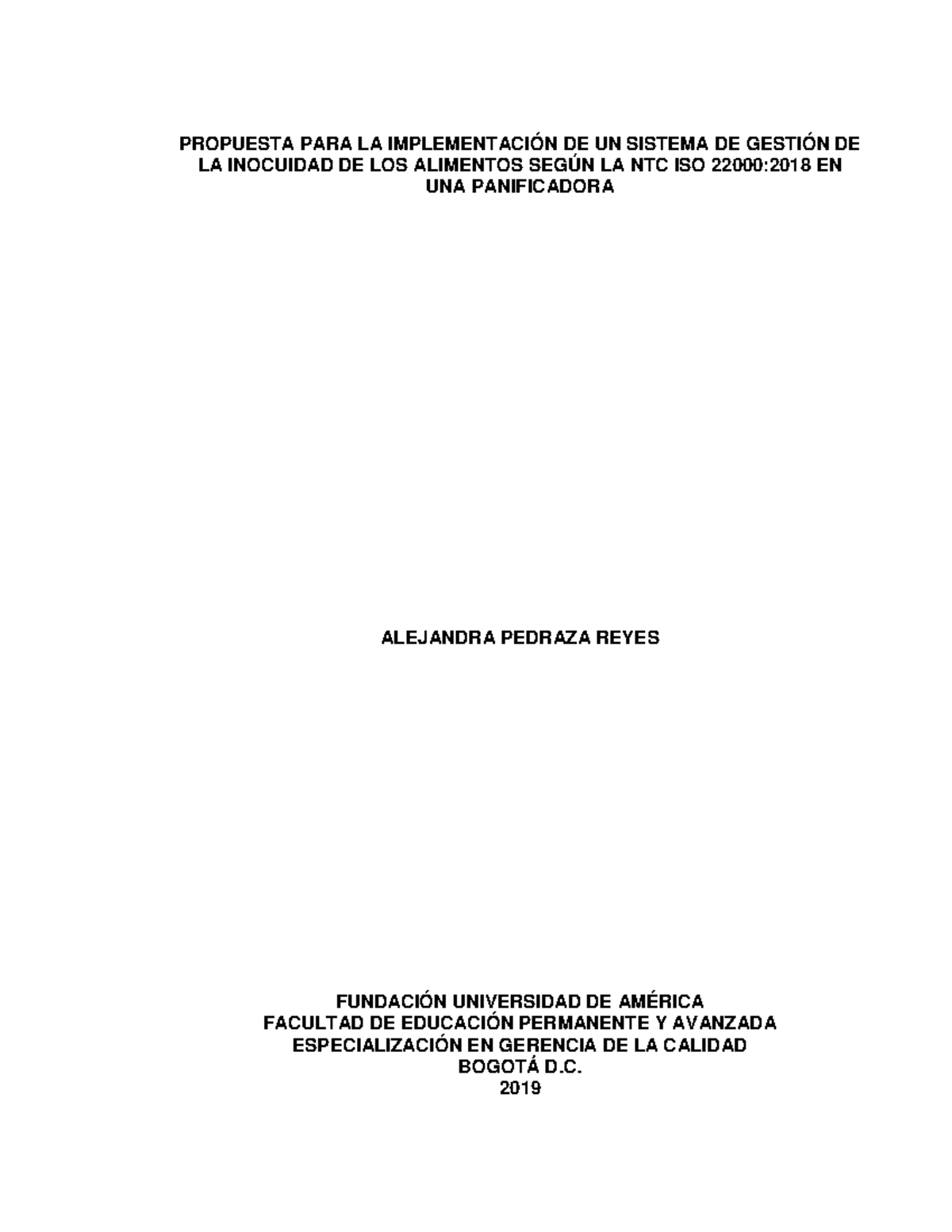 Propuesta de Gestión de Inocuidad Alimentaria ISO 22000 en Panificadora ...