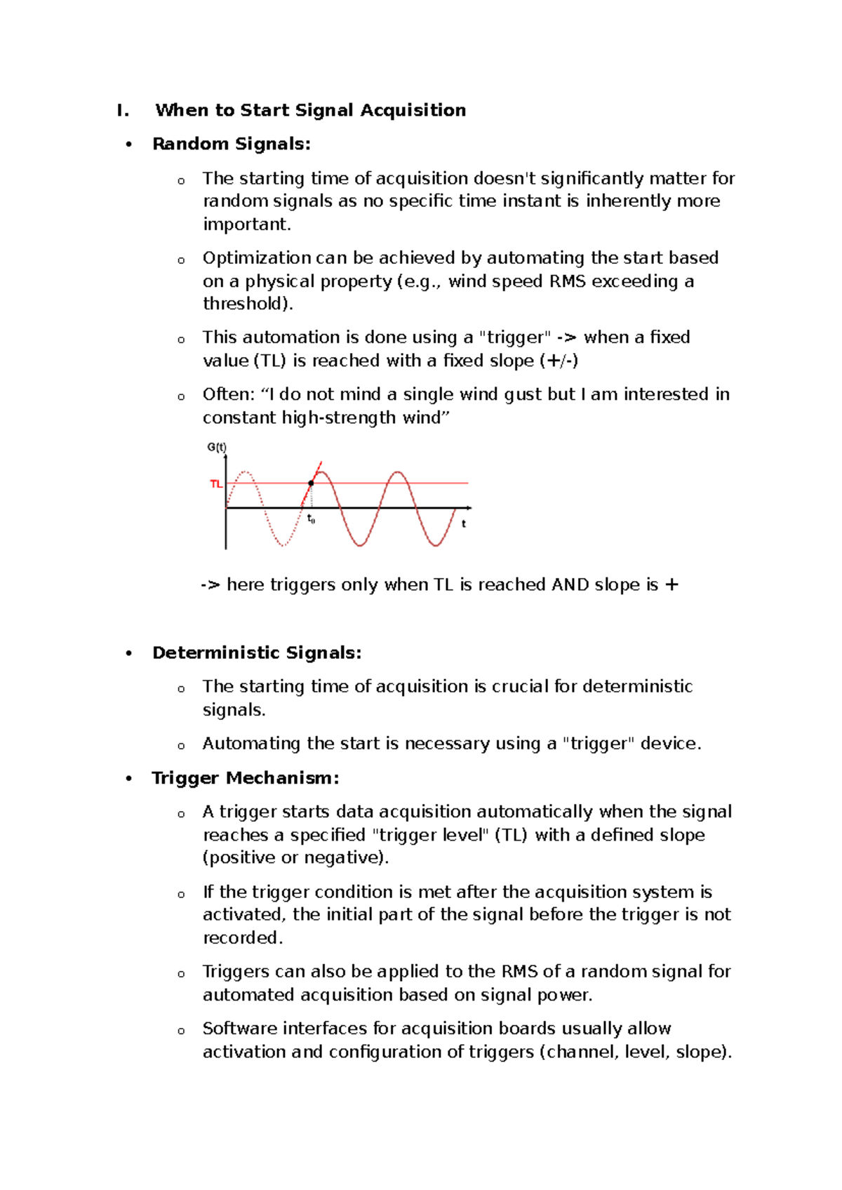 Trigger Mechanisms and Synchronous Sampling in Signal Acquisition - Studocu