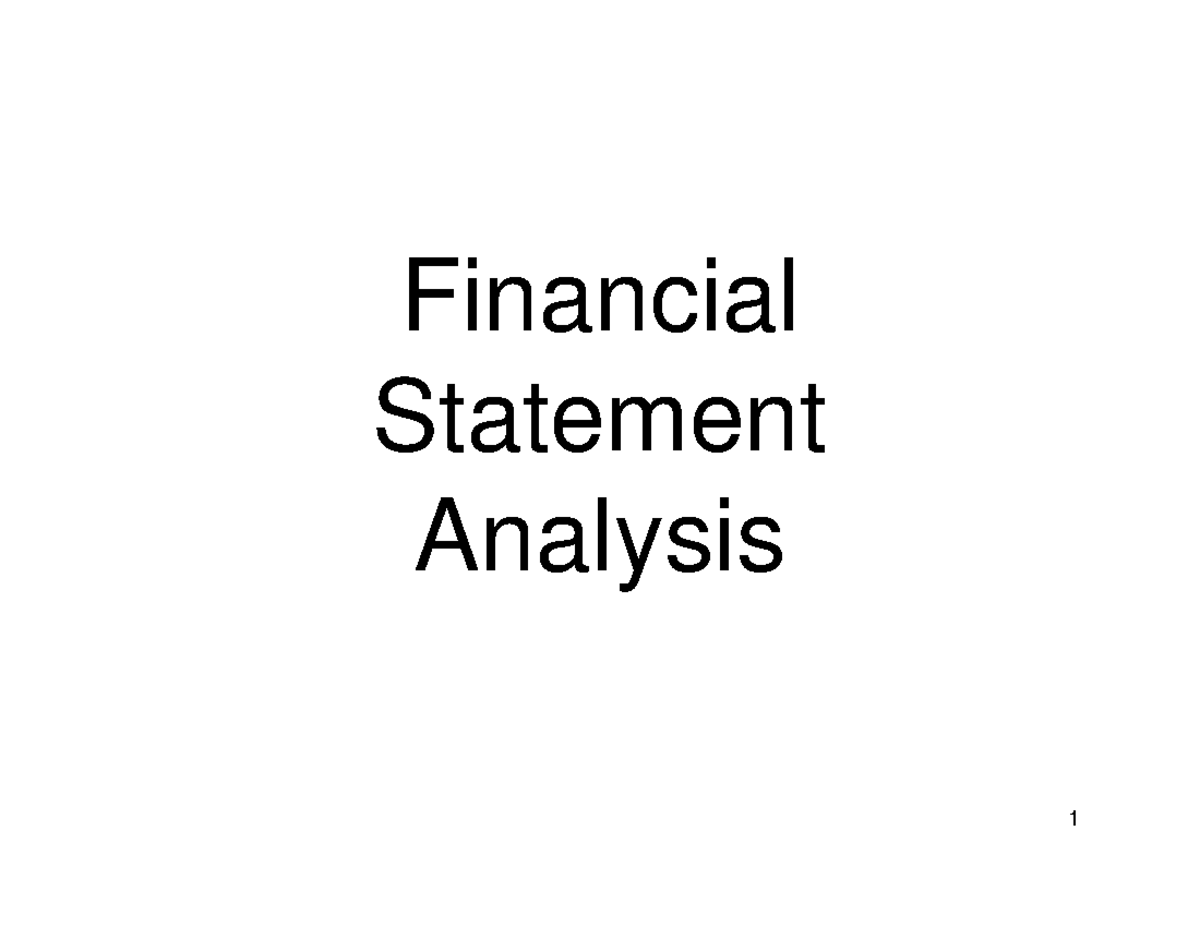 Financial Analysis Report: Techniques and Tools (1564010300) - Studocu
