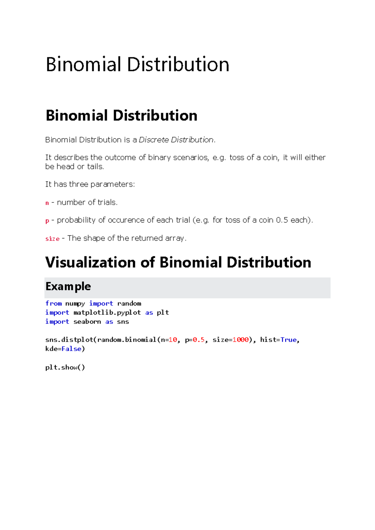 Binomial Distribution - Binomial Distribution Binomial Distribution ...