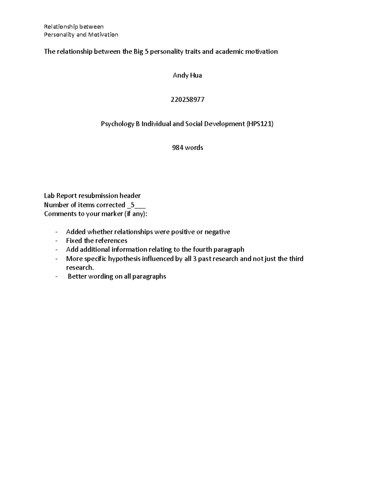 Sem 2 Activity Handout - Sample Introduction - HPS121/HPY713 Example ...