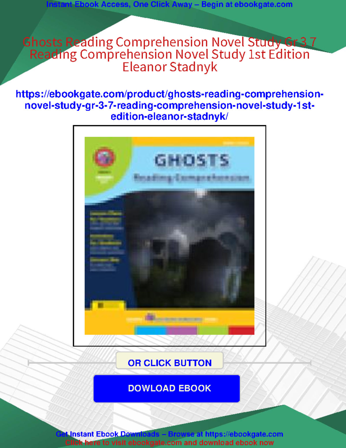 Ghosts Reading Comprehension Novel Study Gr 3-7: Teaching Strategies ...