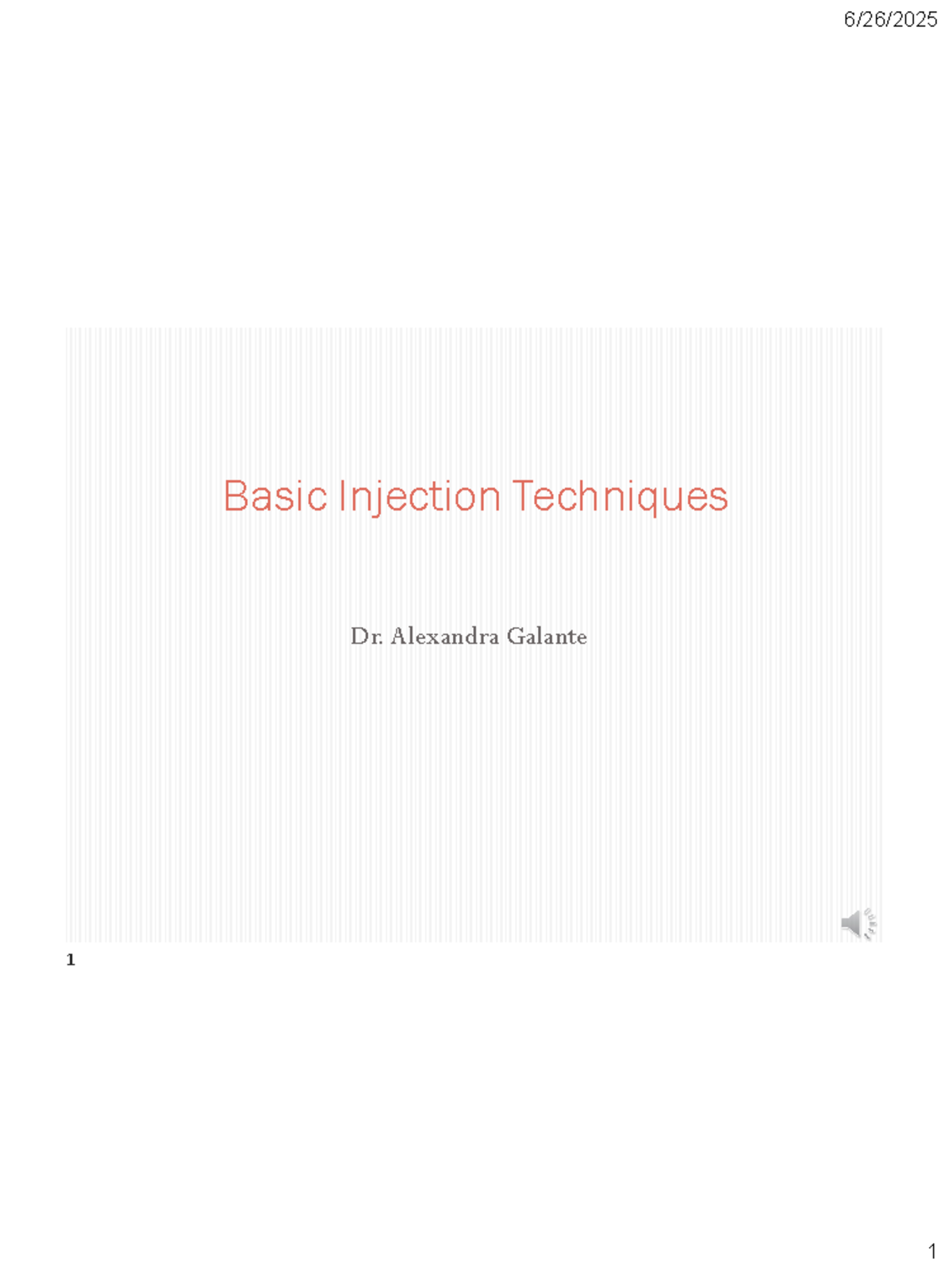 Basic Injection Techniques for Dental Hygiene (Course Code: DH-101 ...