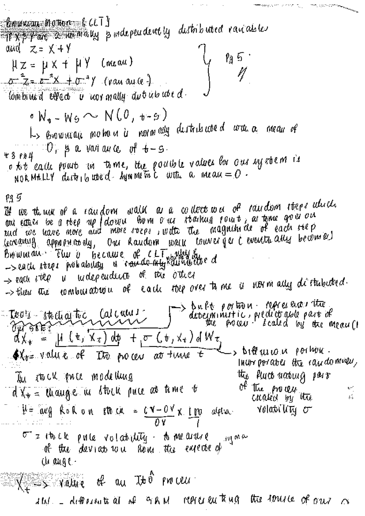 GMB - Ruthie - Brownian Motion and Stochastic Calculus Notes - Studocu