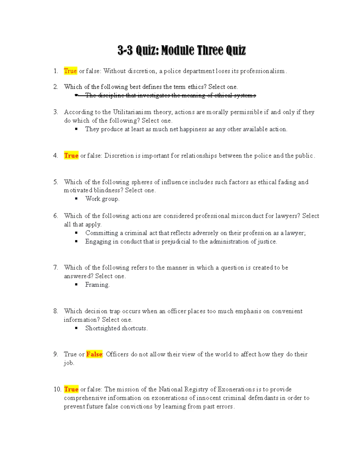 2-3 Quiz- Module Two Quiz - 2 - 3 Q u i z : M o d u l e T w o Q u i z ...