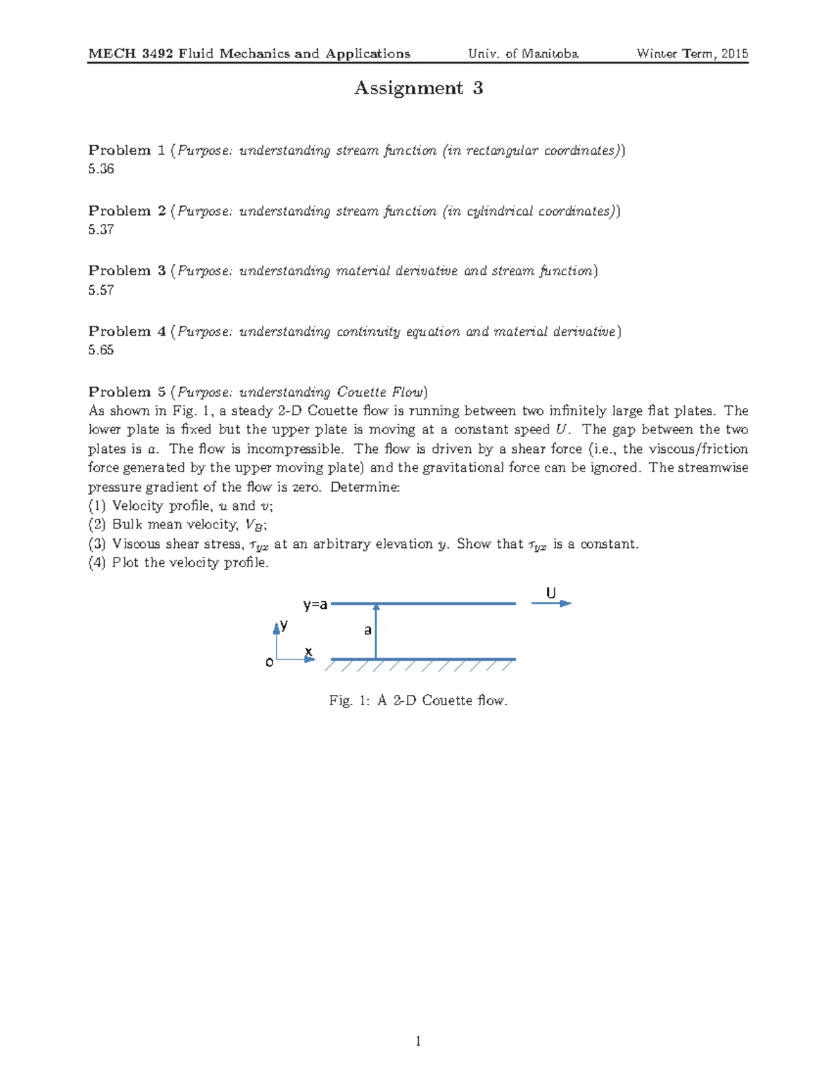 Quiz 2 Solutions - MECH 3492 Fluid Mechanics II (Fall 2020) - Studocu