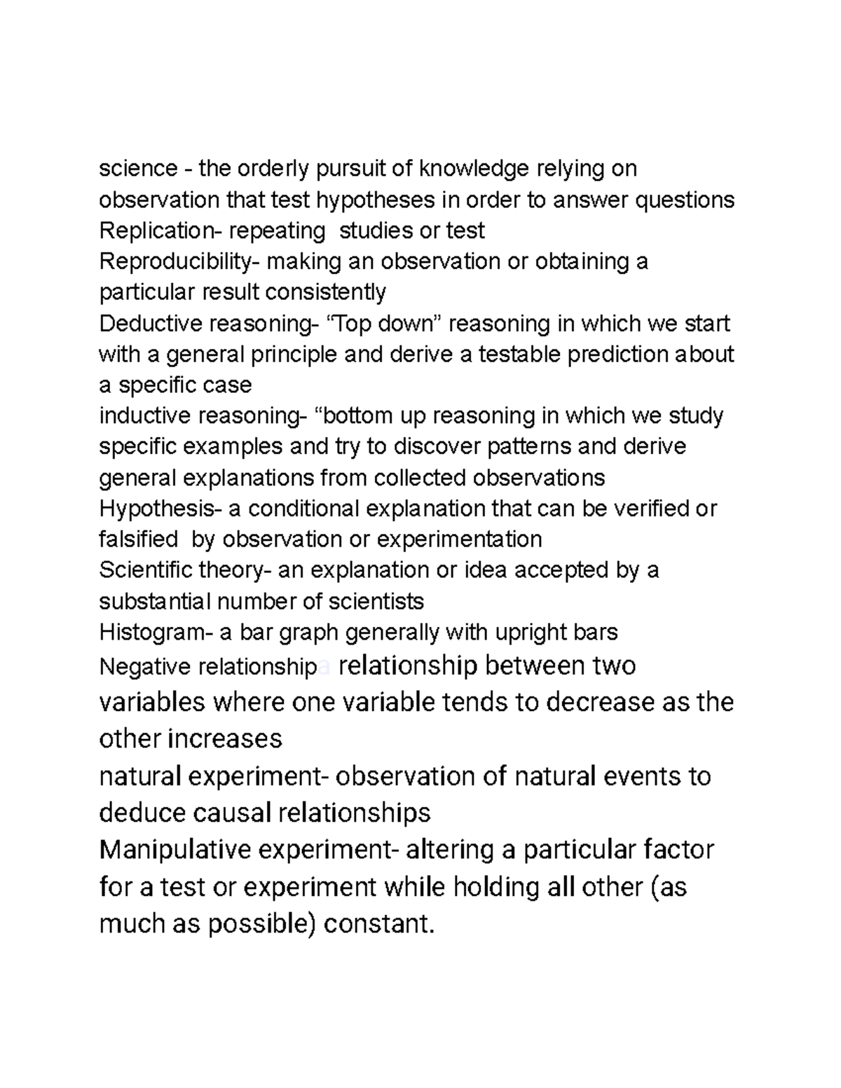 Science Vocab - Key Terms and Concepts for Understanding Science - Studocu