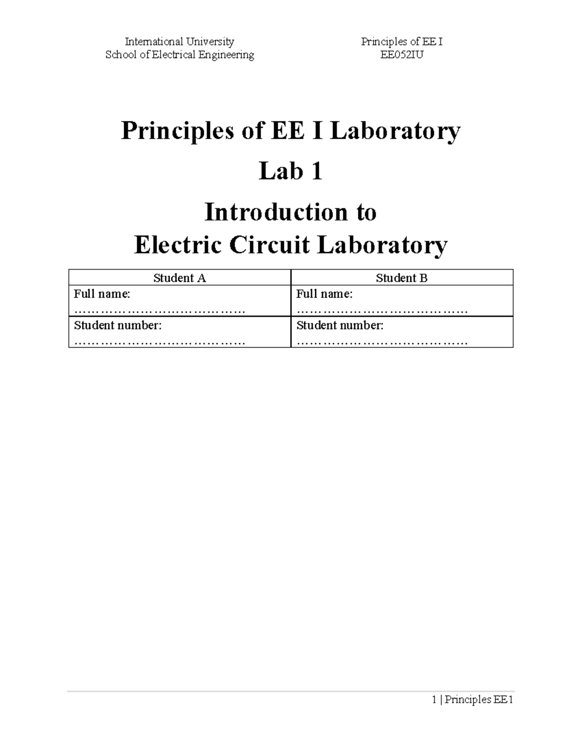 EE1 - Lab 1 - Data sheet - Lab manu - School of Electrical Engineering ...