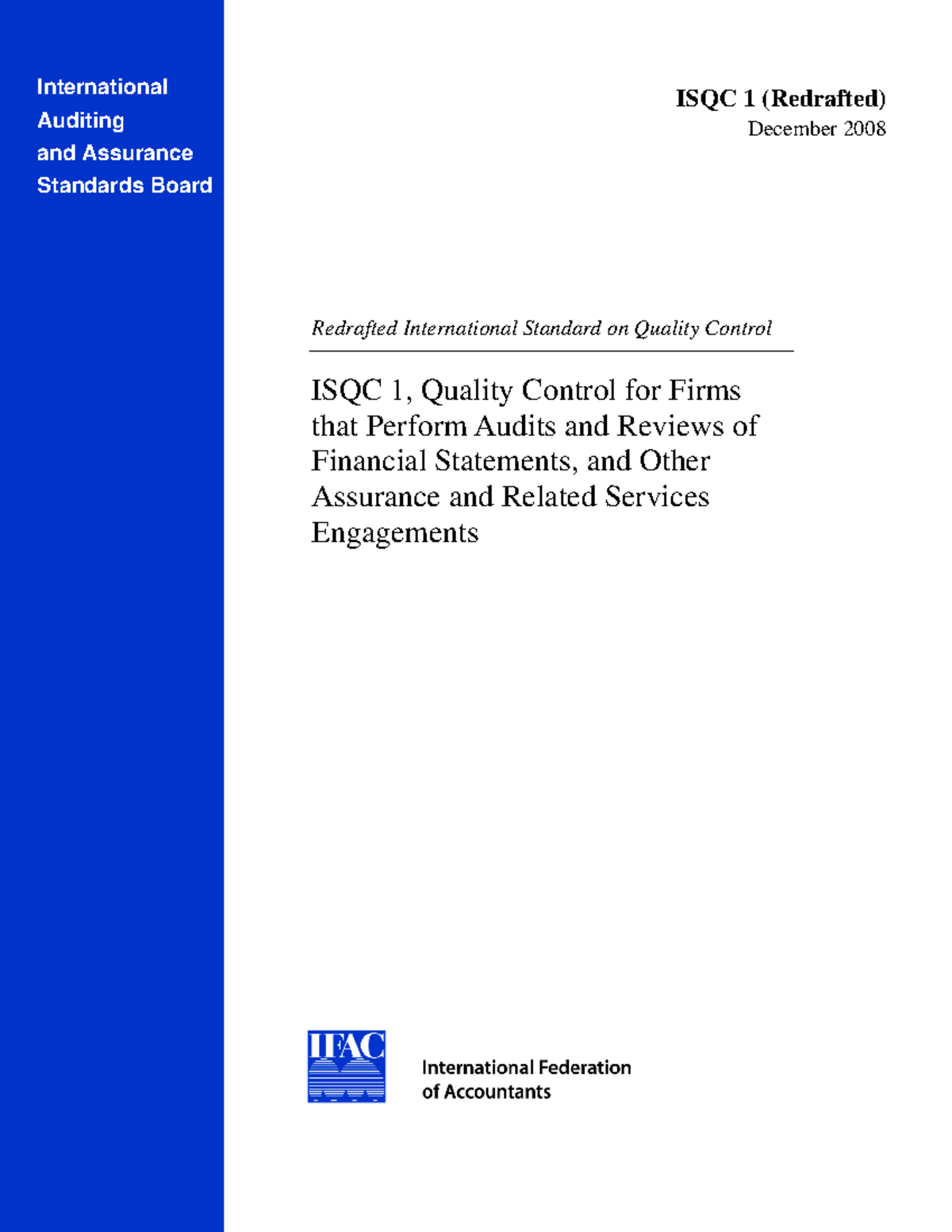 ISQC 1R: Quality Control Standards for Human Resource Management - Studocu