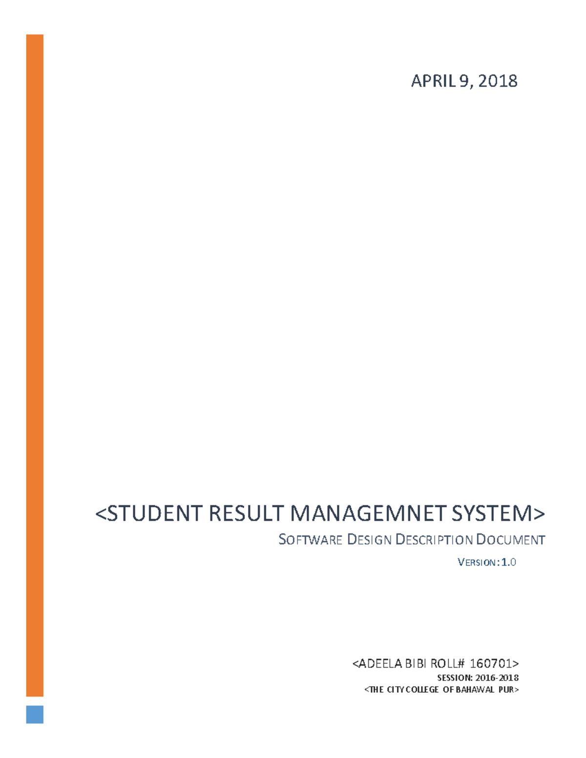 Student-result-management-system compress - SOFTWARE DESIGN - Studocu